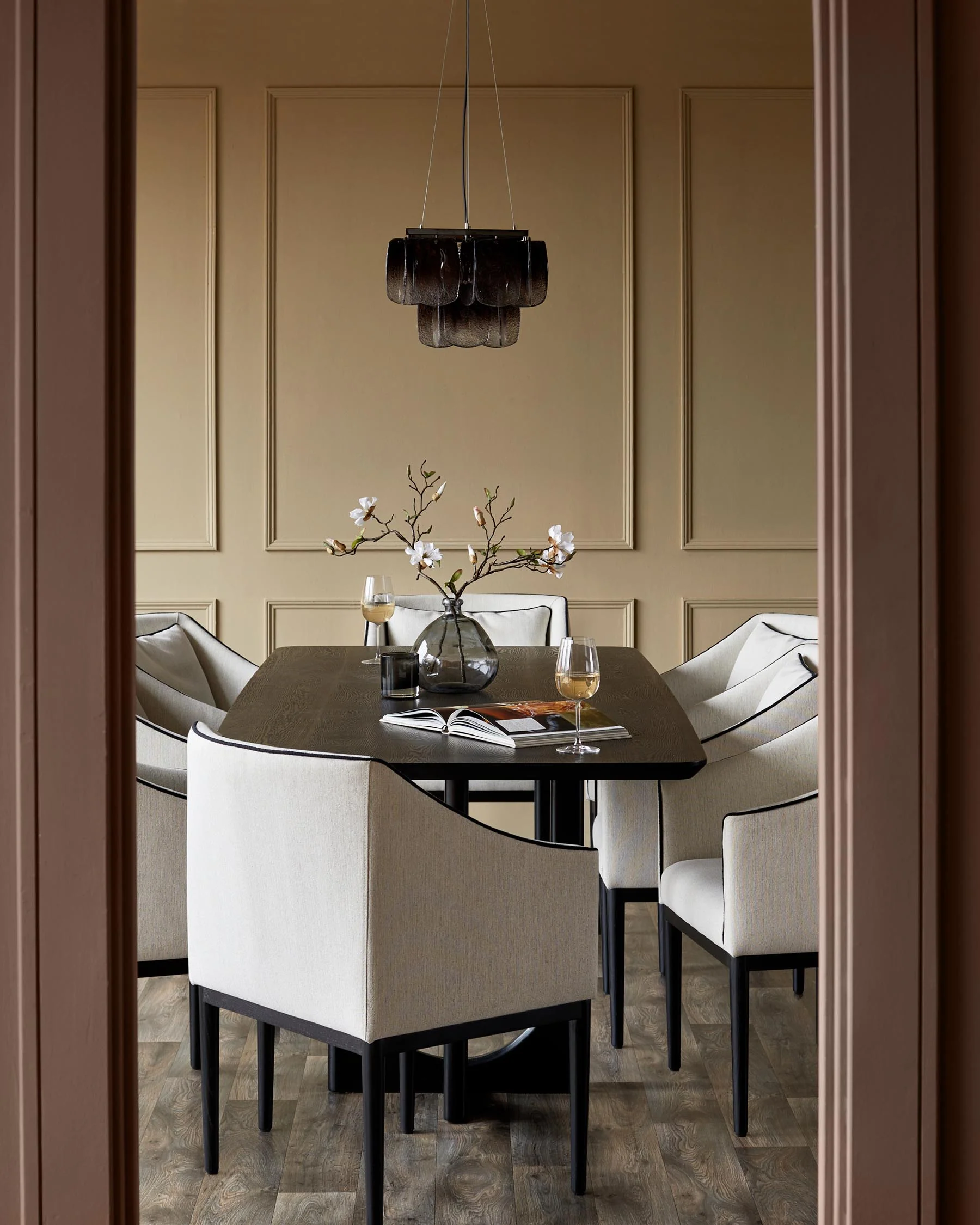 Julep ivory dual tone fabric dining chair - Image 4