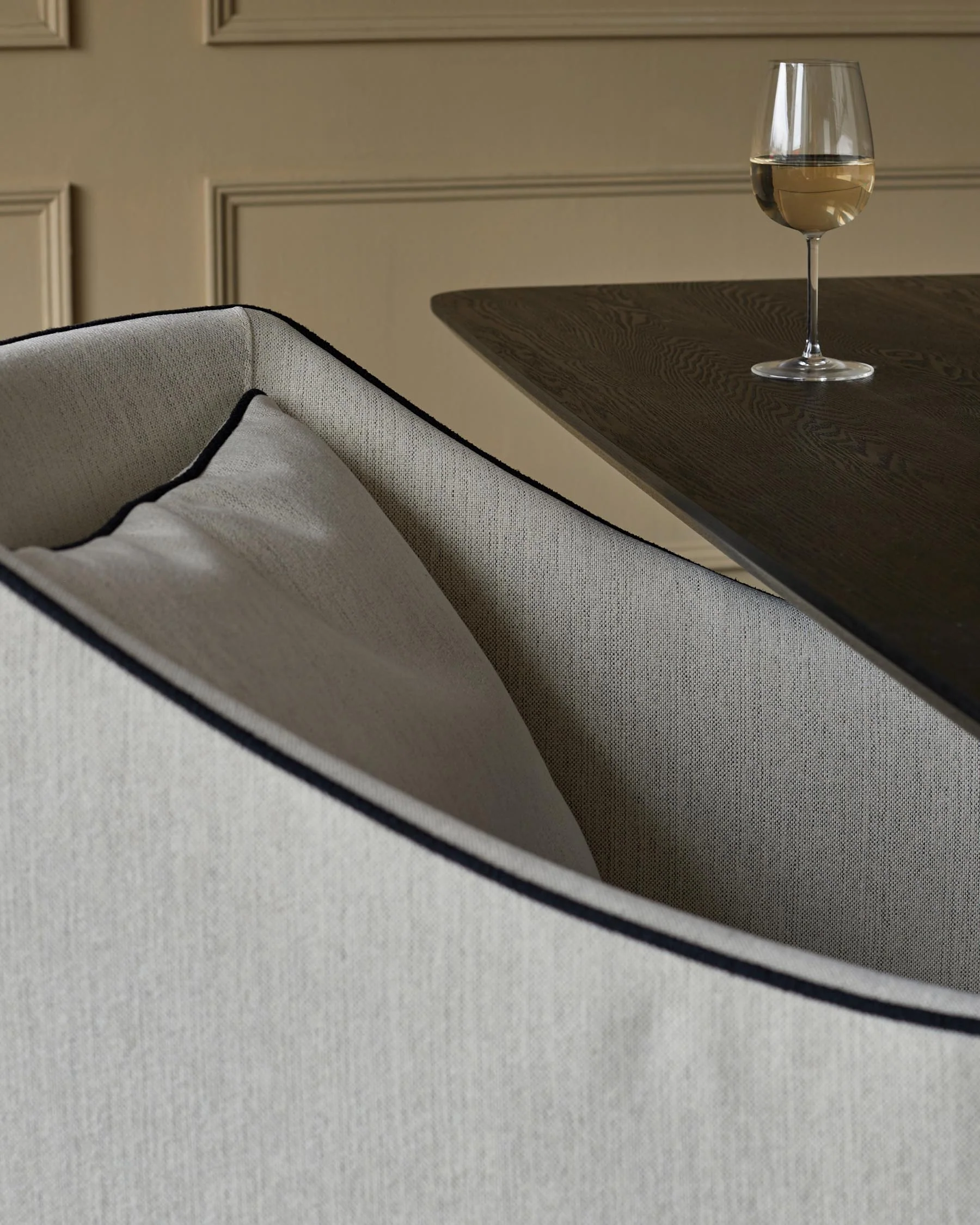 Julep ivory dual tone fabric dining chair - Image 5
