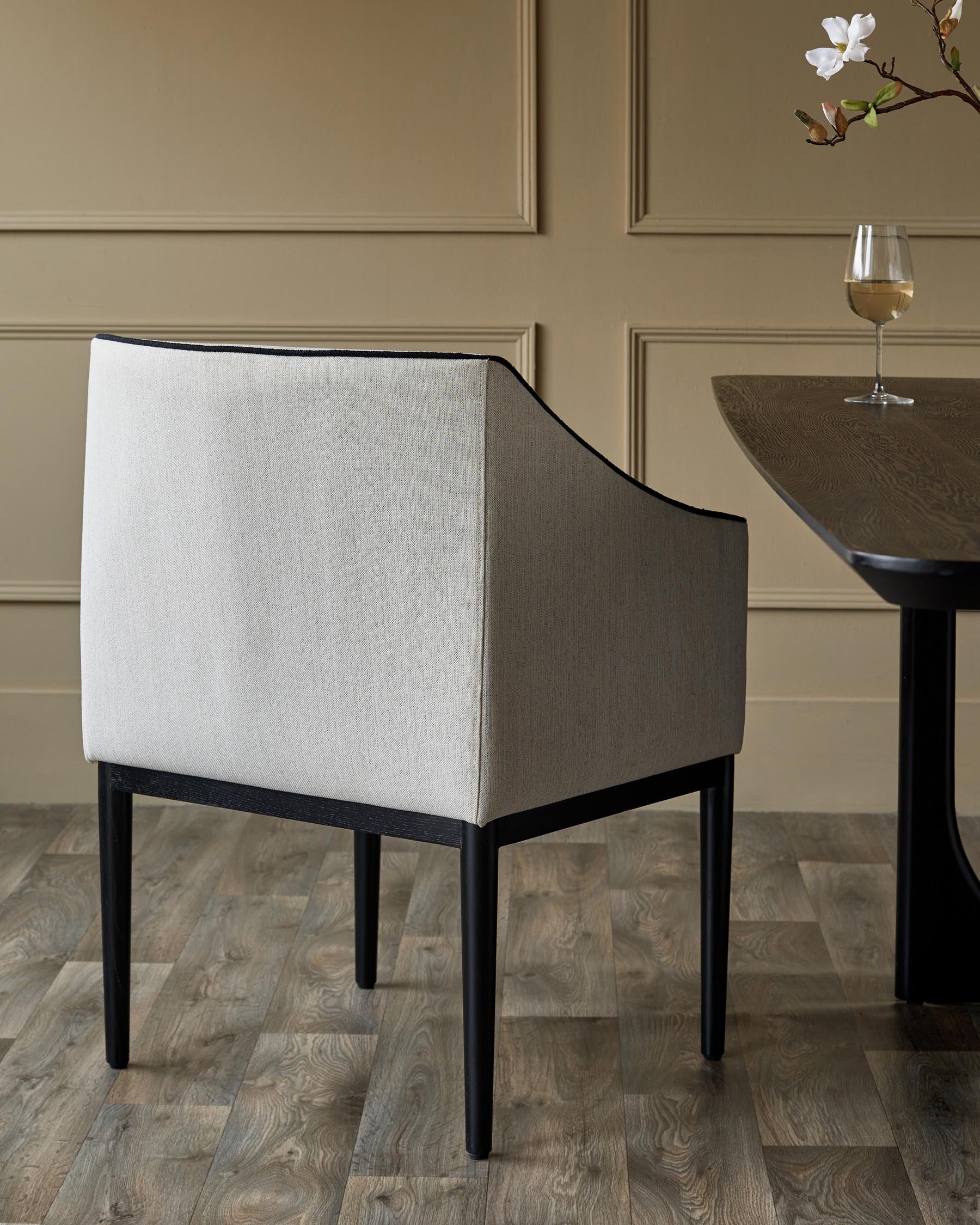 Julep ivory dual tone fabric dining chair - Image 8