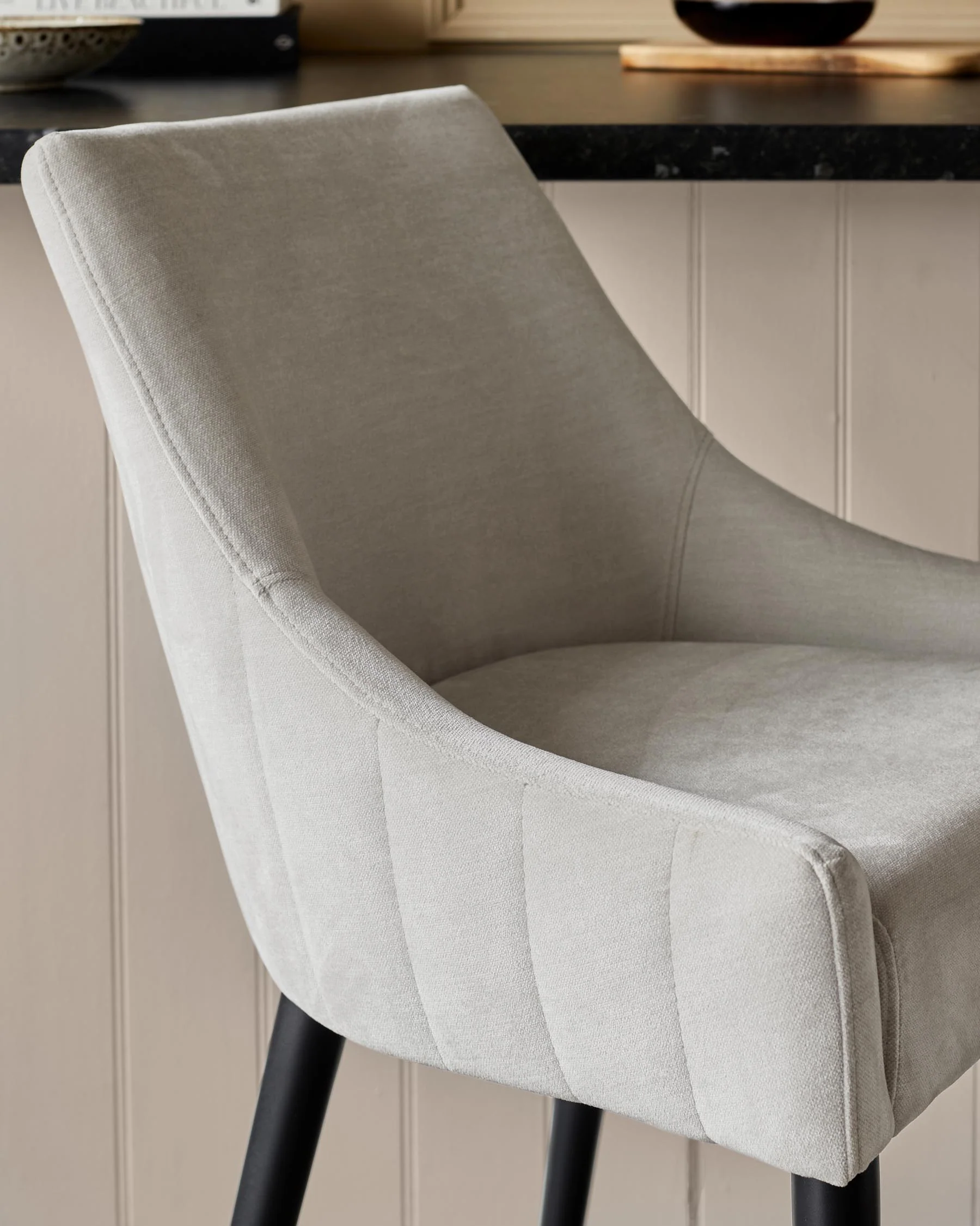 Juliana natural grey fabric bar stool - Image 4