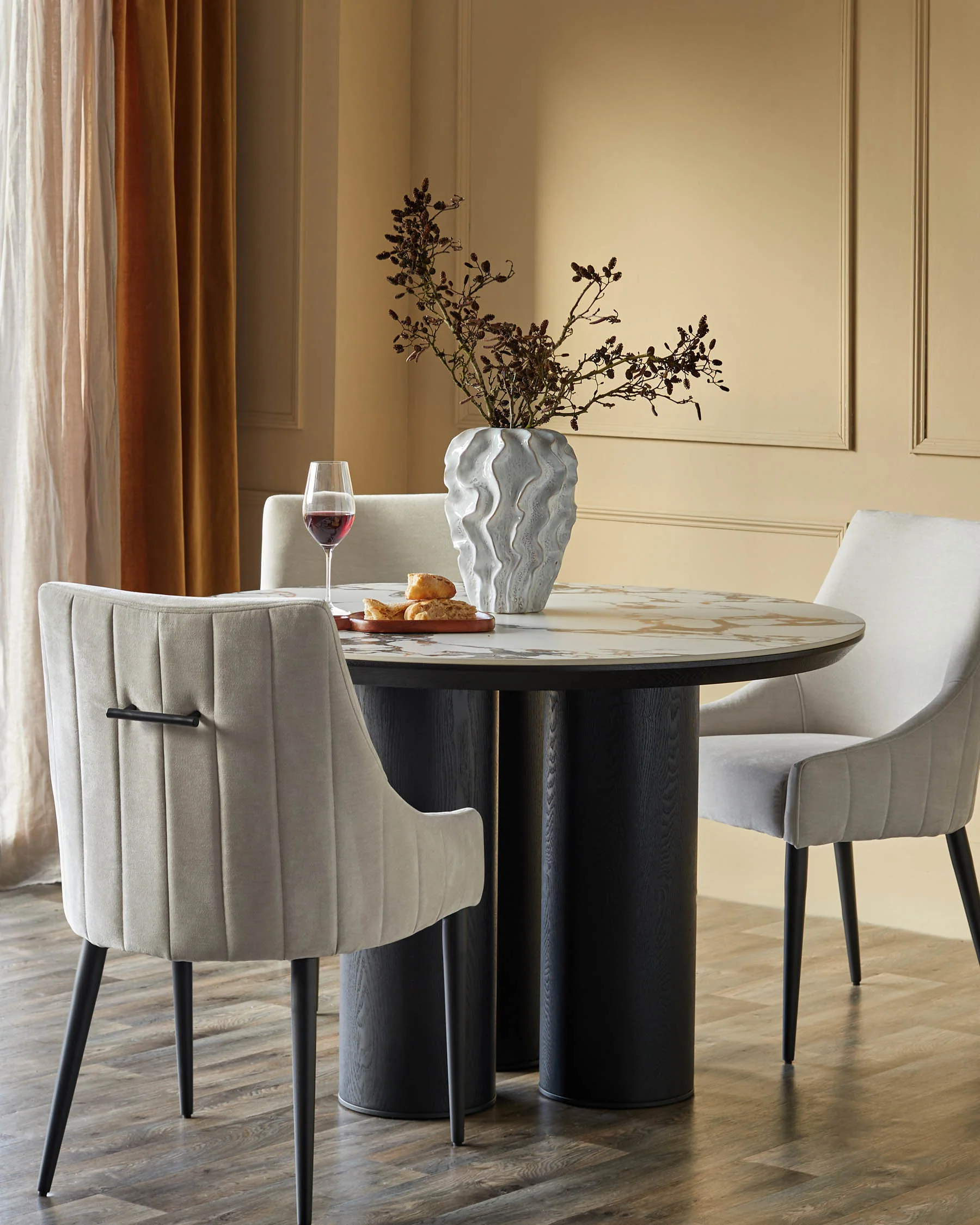 Juliana natural grey fabric dining chair - Image 2