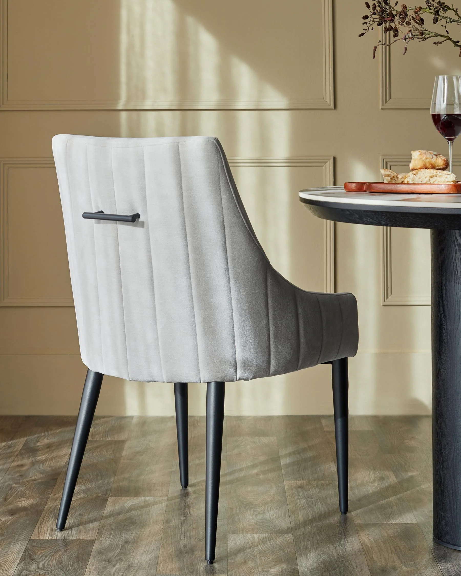 Juliana natural grey fabric dining chair - Image 3