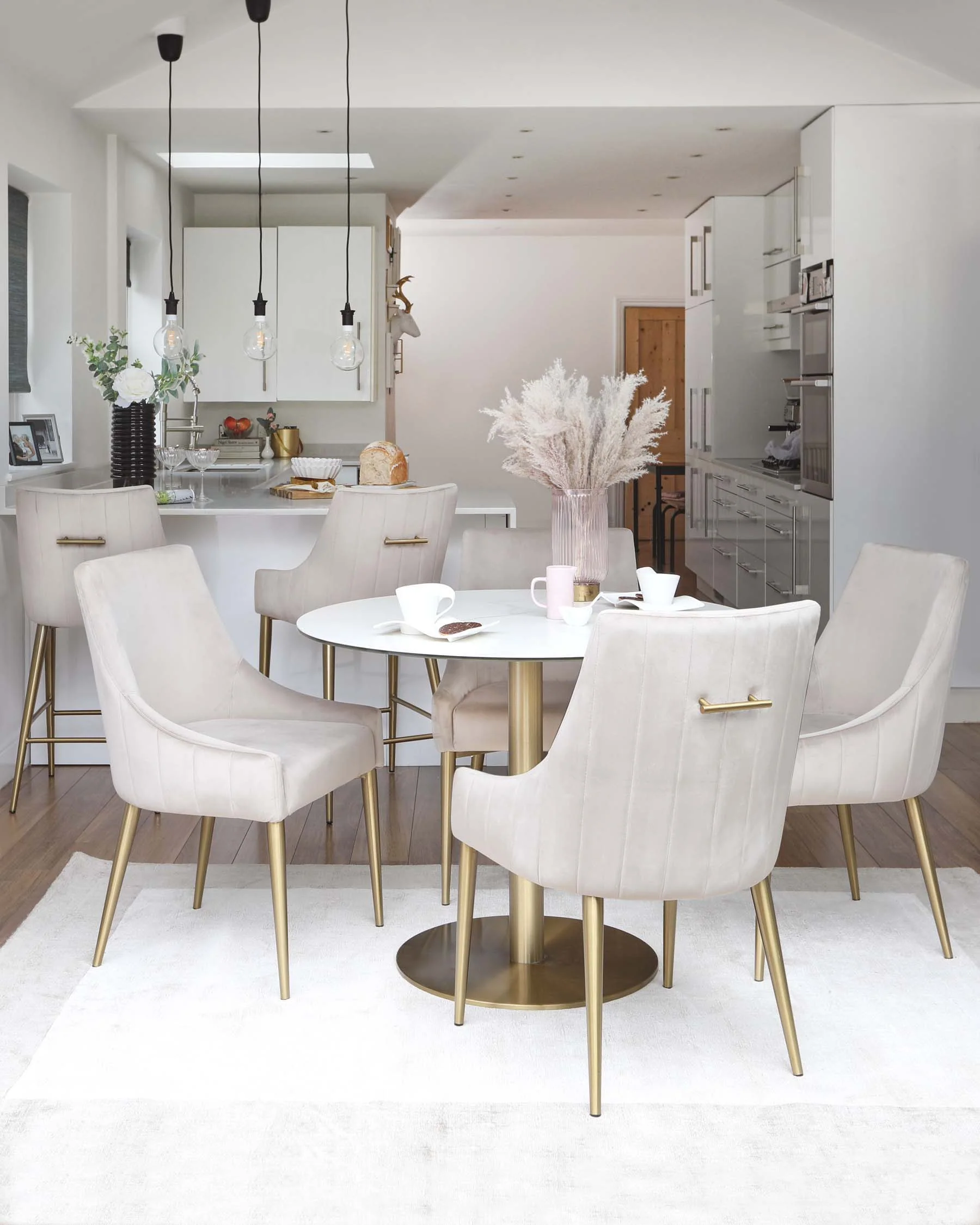 Juliana Champagne Velvet With Brushed Brass Bar Stool - Image 5