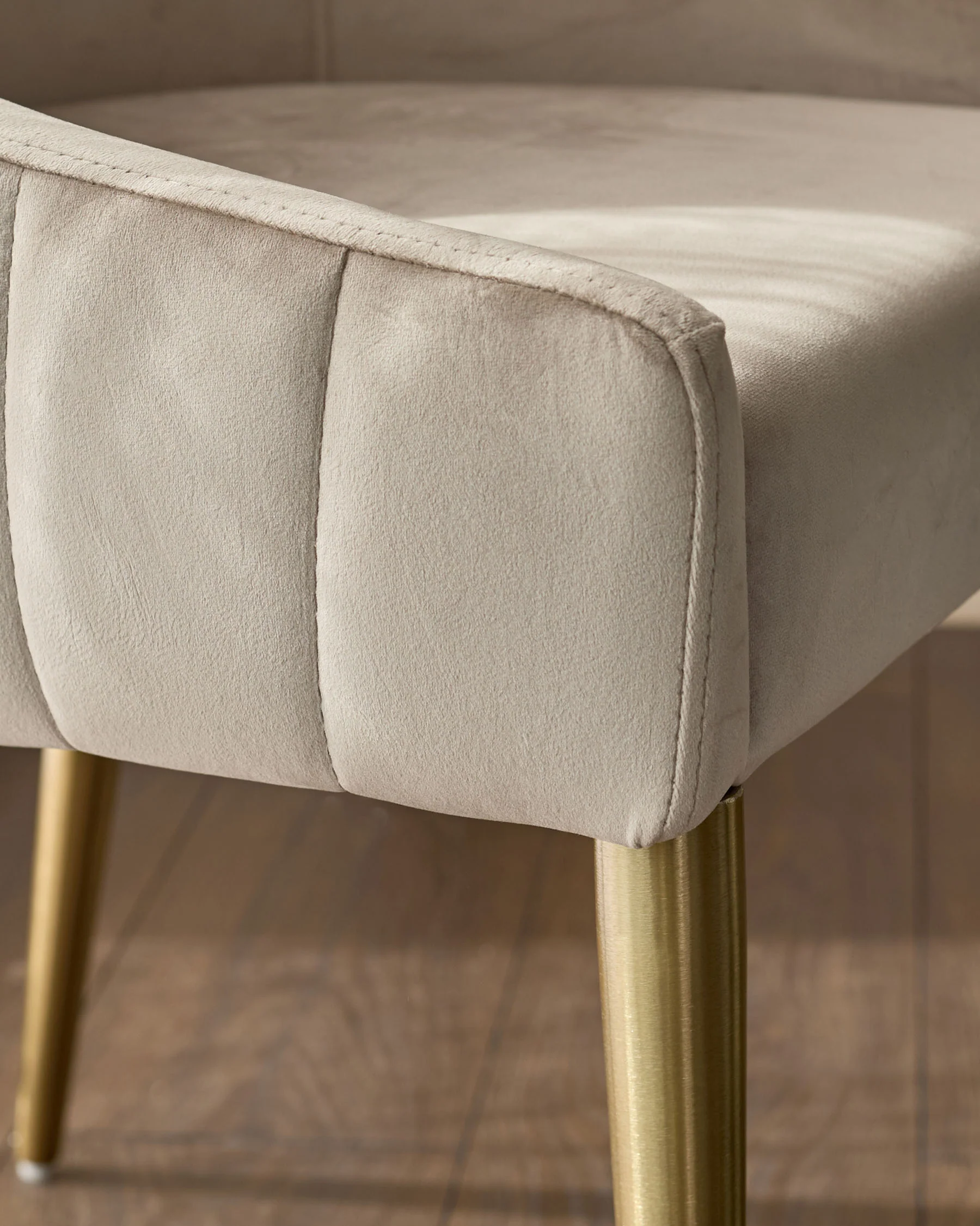 Juliana champagne velvet dining chair - Image 4