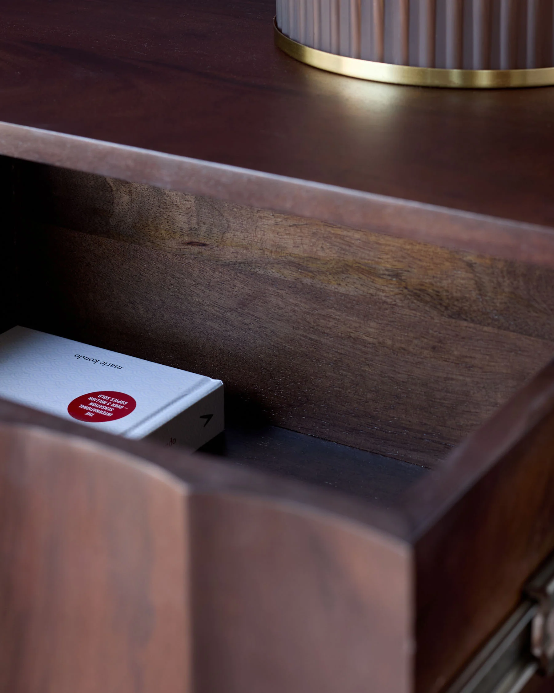 Juniper dark wood bedside table - Image 8