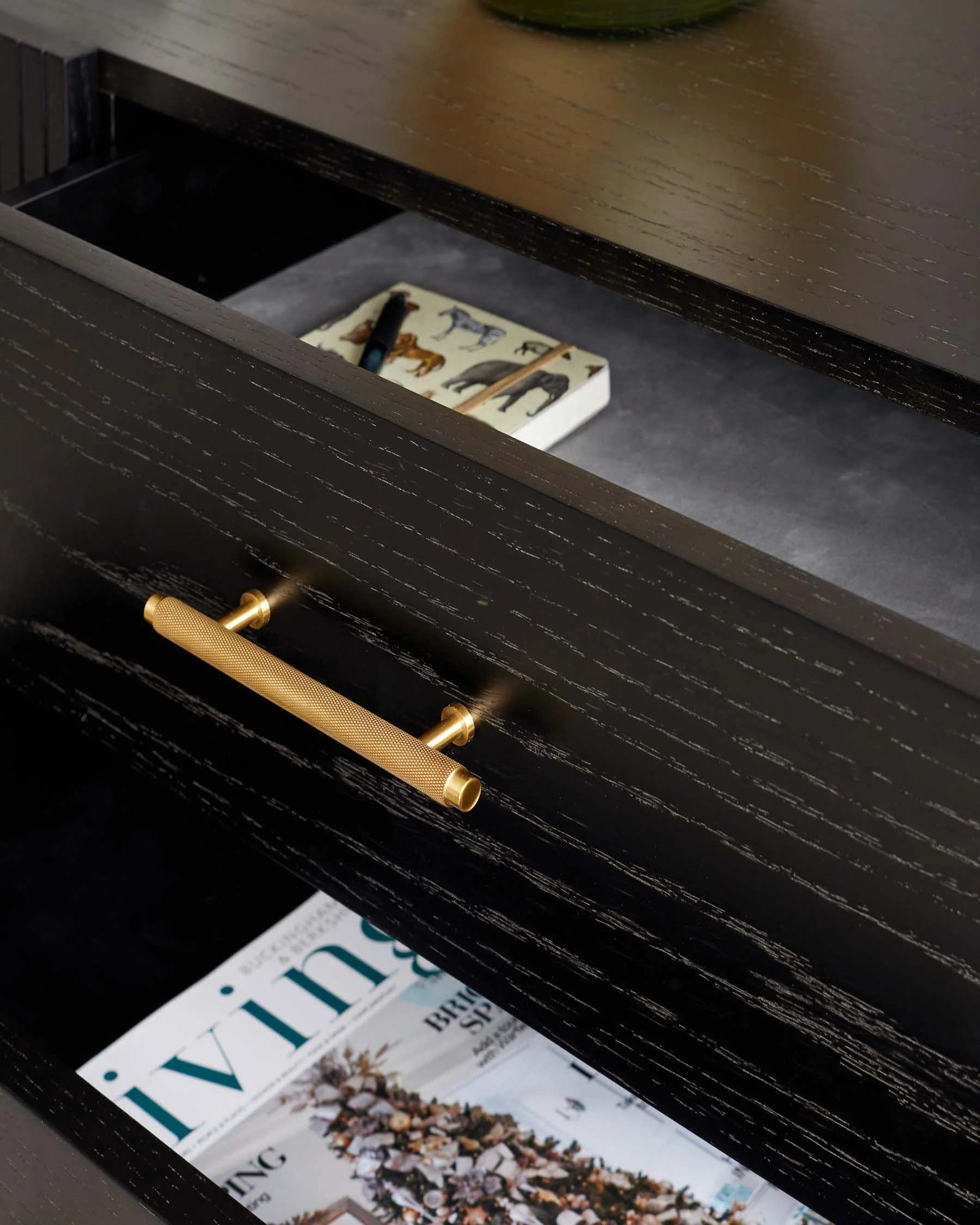 Kai Large Sideboard Black Oak with Brass - Image 4