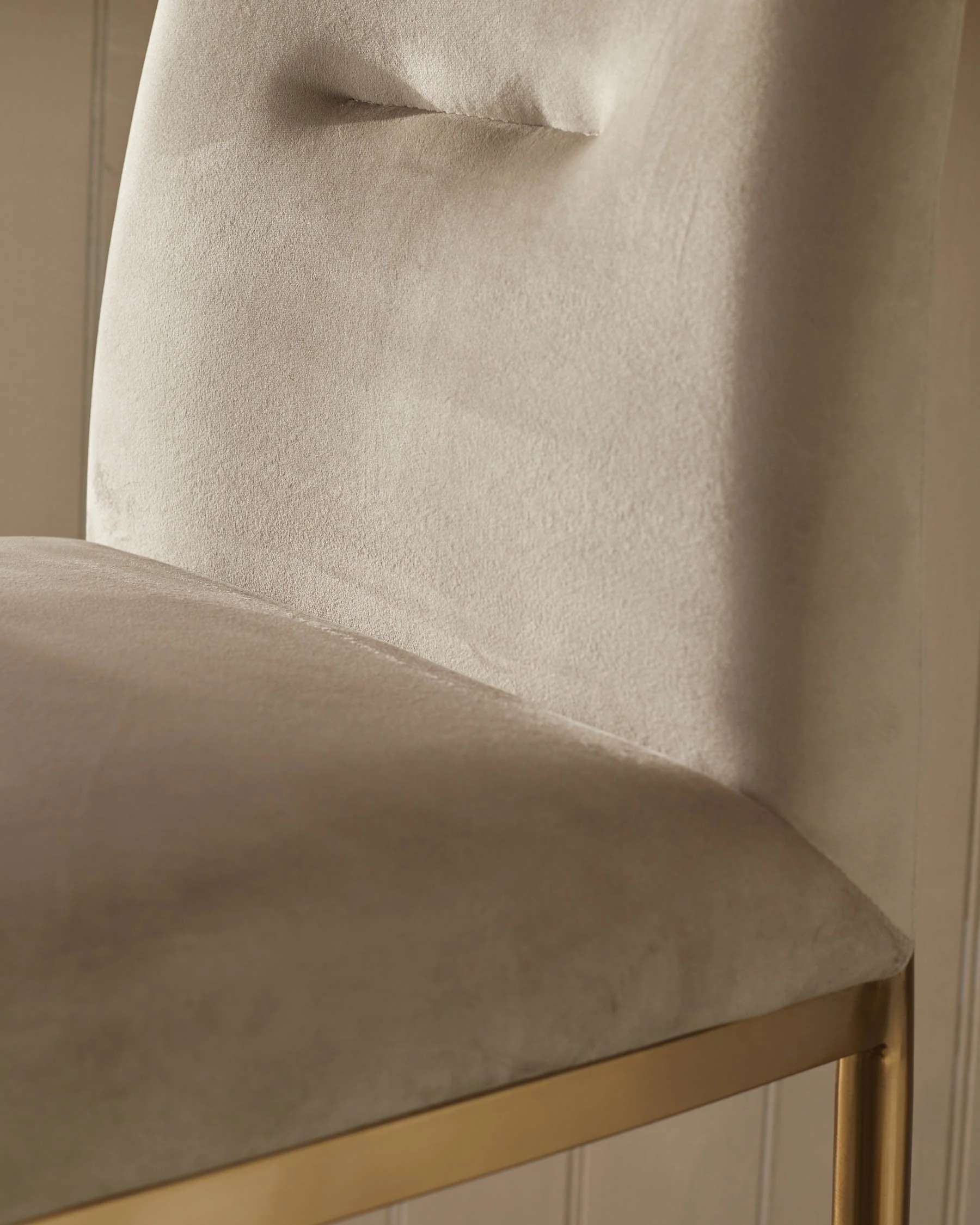 Keira Champagne Velvet And Brass Static Bar stool - Image 9