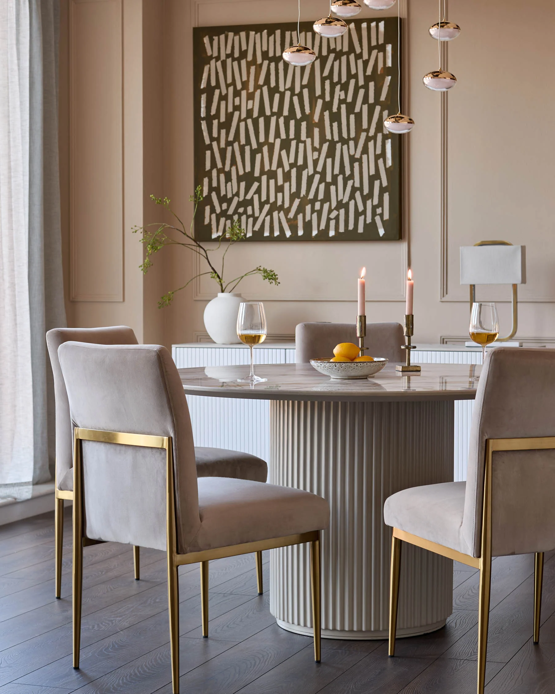 Keira Champagne Velvet Dining Chair - Image 3