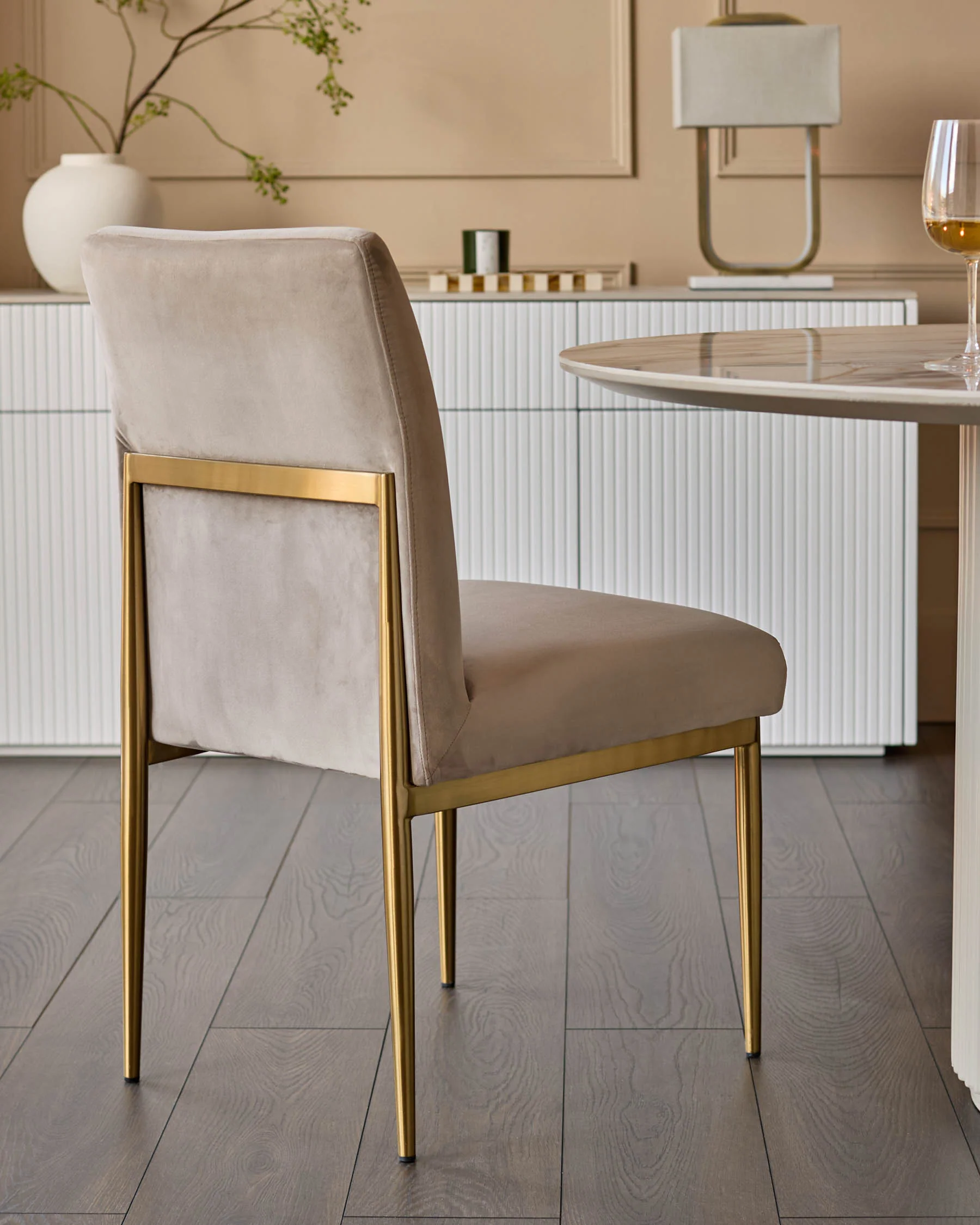 Keira Champagne Velvet Dining Chair - Image 4