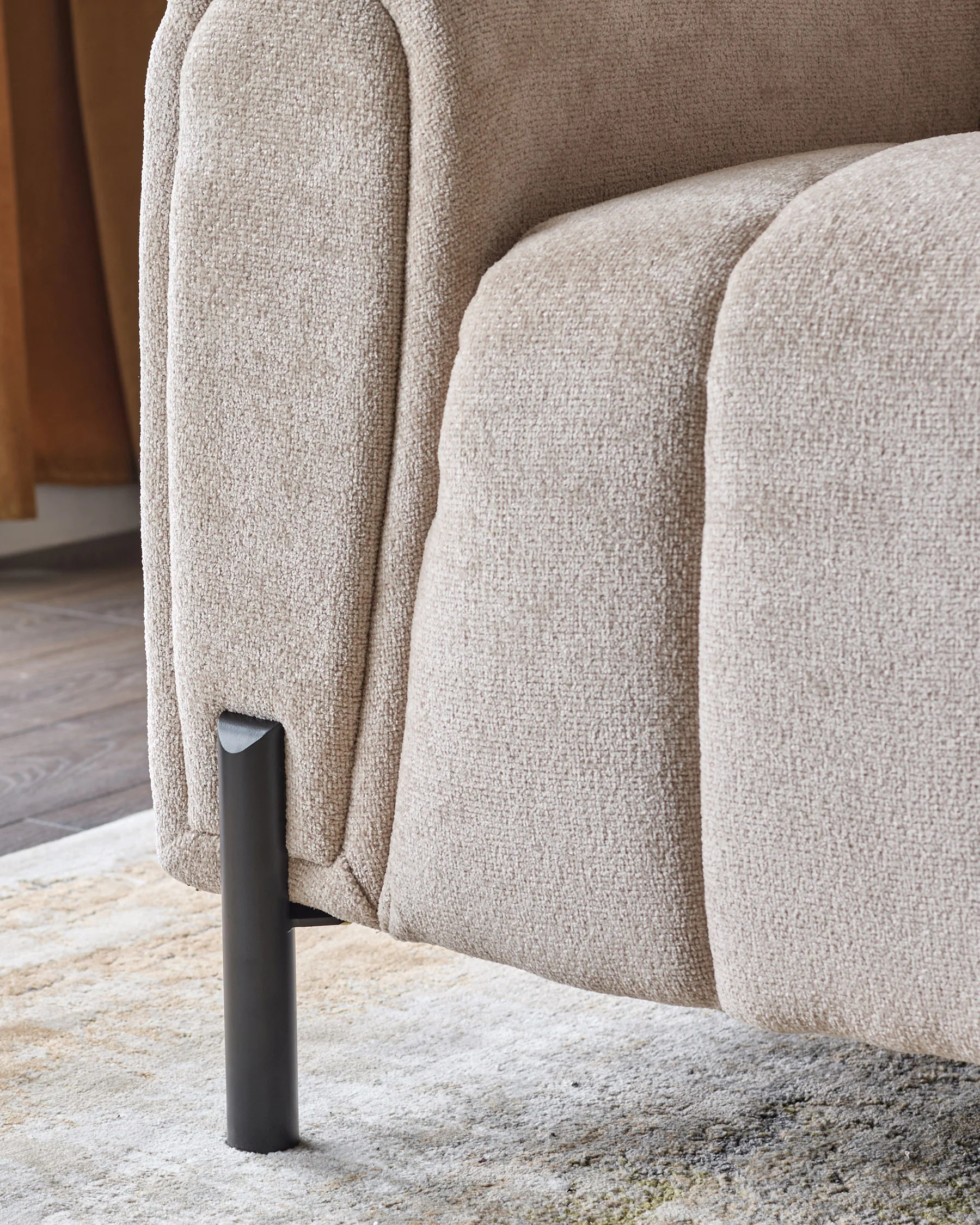 Kendra natural fabric 3 seater sofa - Image 9