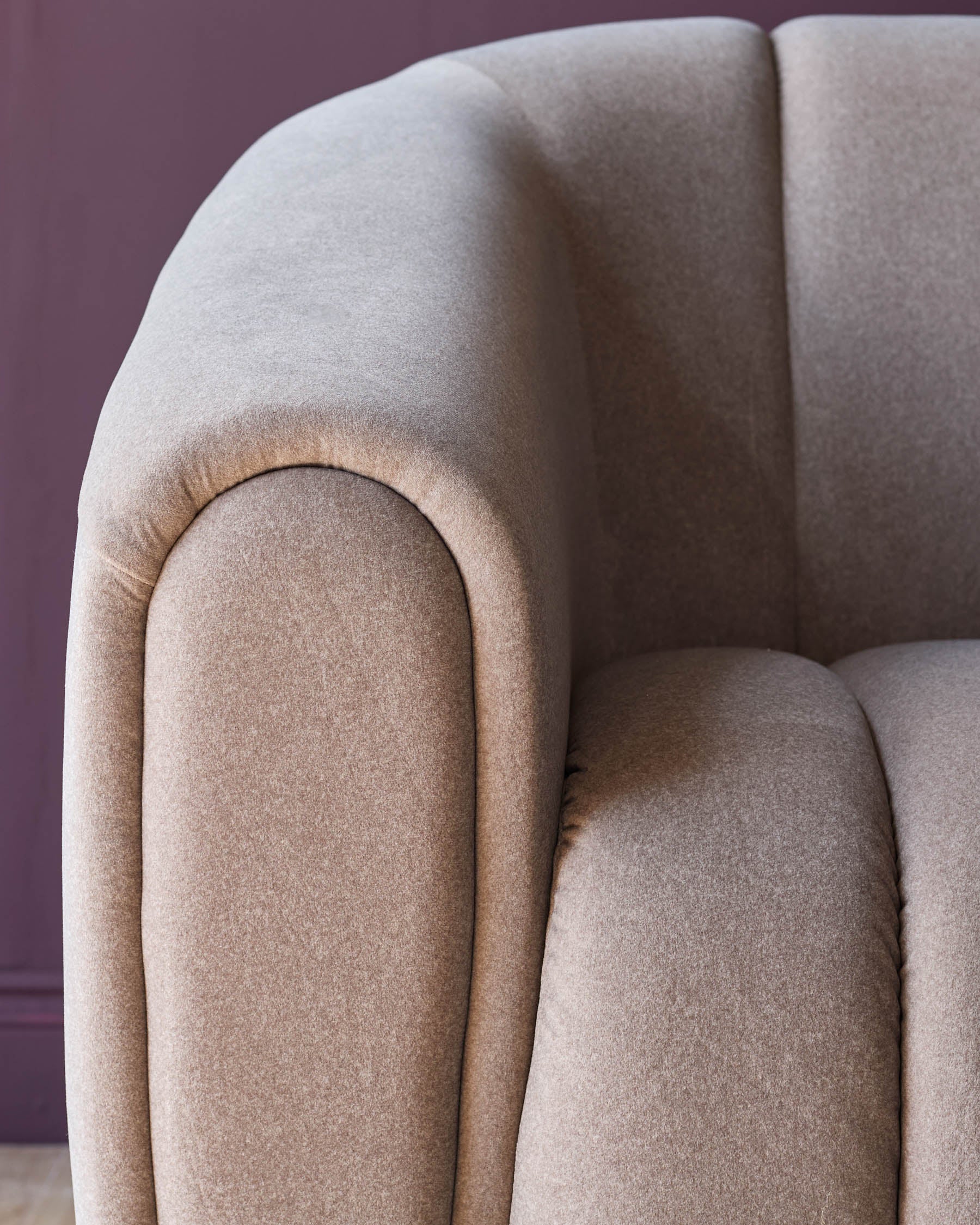 Kendra mocha plush fabric armchair - Image 7