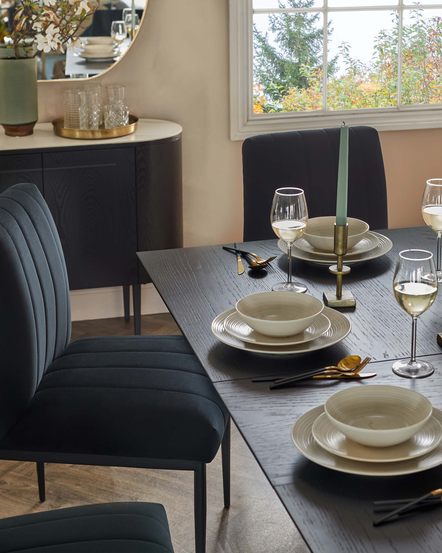 Kendra Black Metal Dining Chair Black Classic Velvet - Image 3