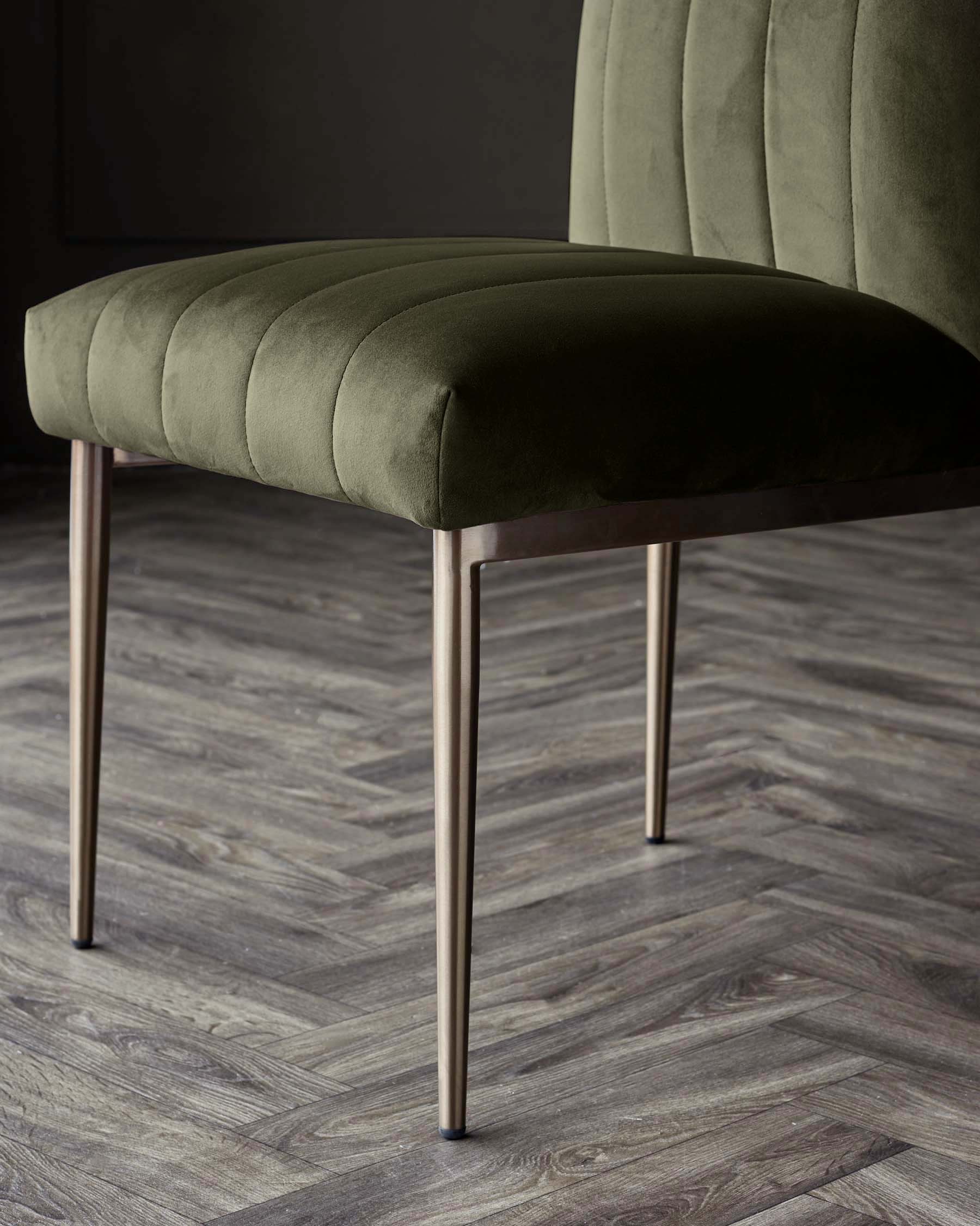 Kendra olive green velvet dining chair - Image 5