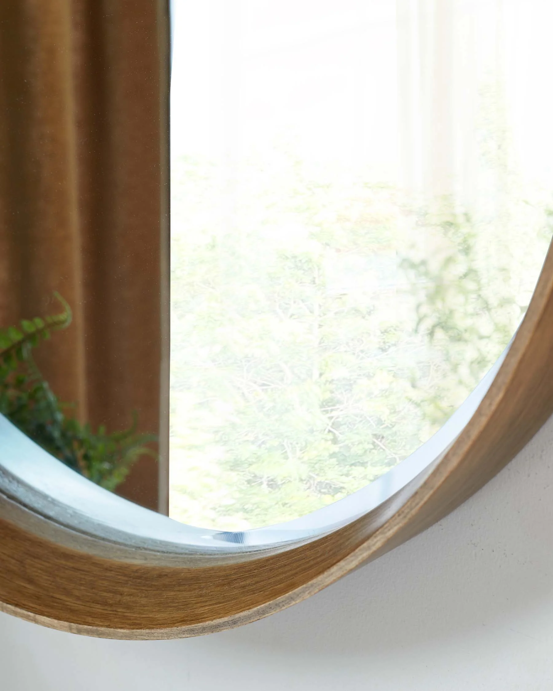 Kendrick Small Round Wall Mirror Walnut - Image 3