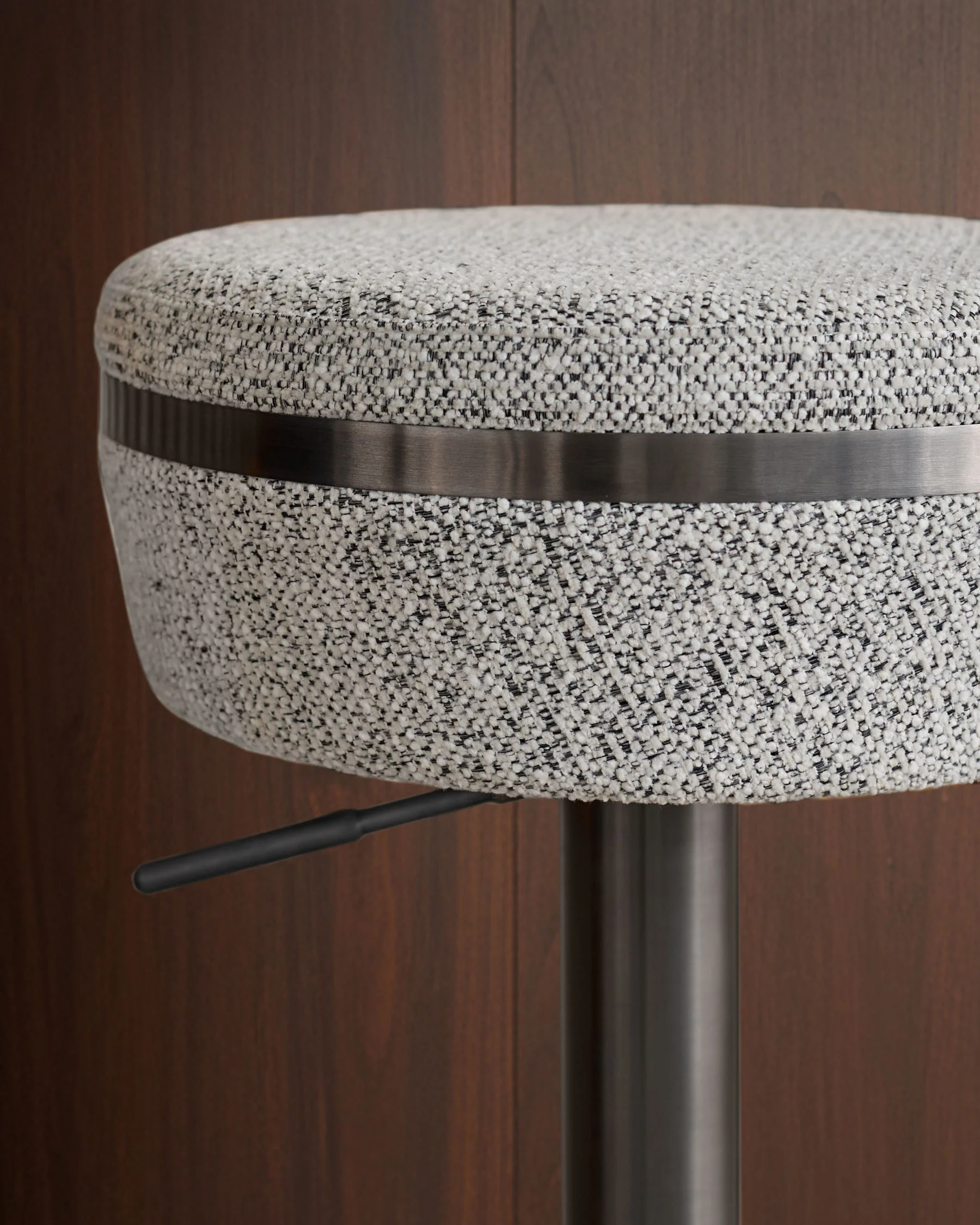 Kian grey fabric gas lift bar stool - Image 9