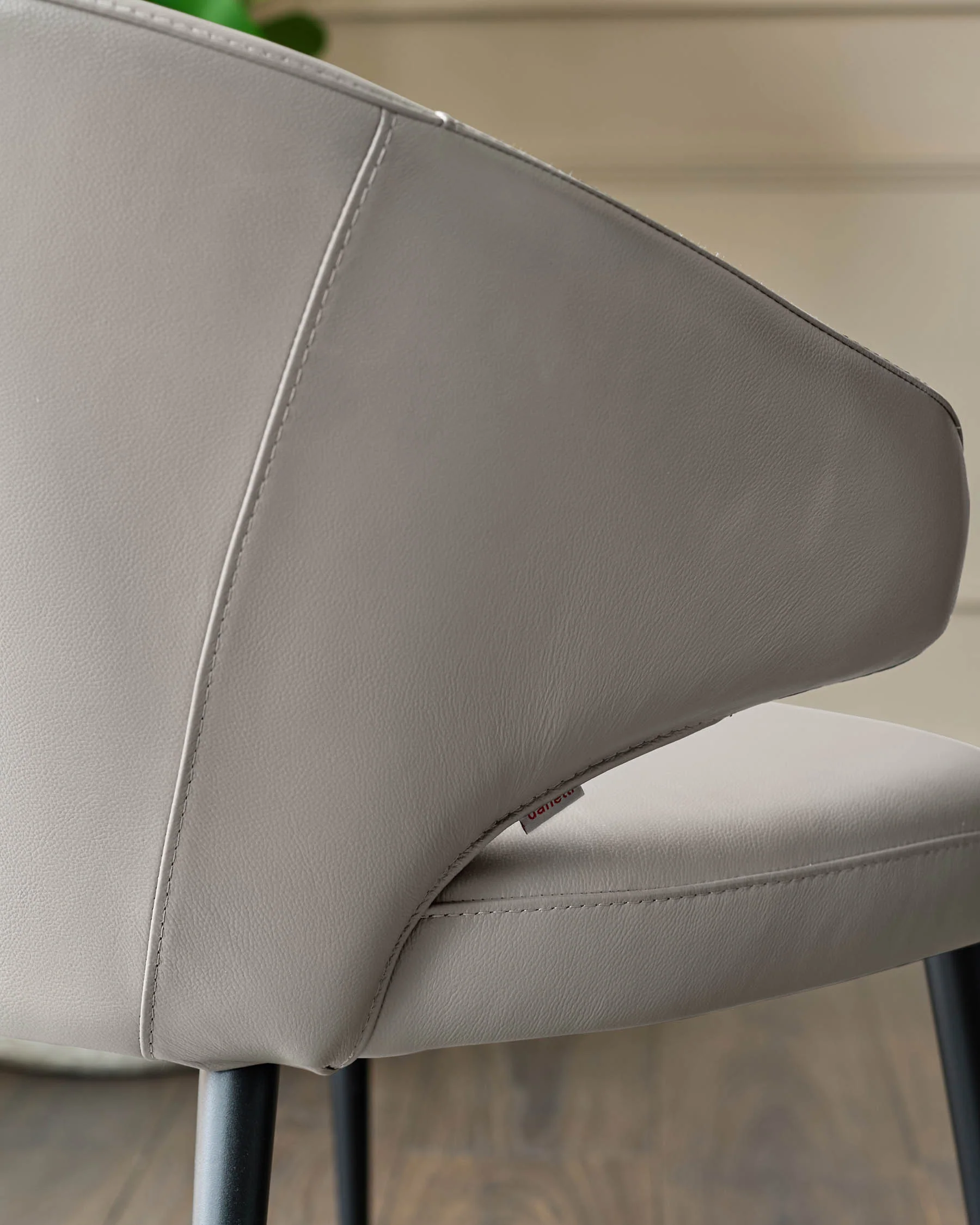 Landon Light Grey Leather Dining Chair - Image 5
