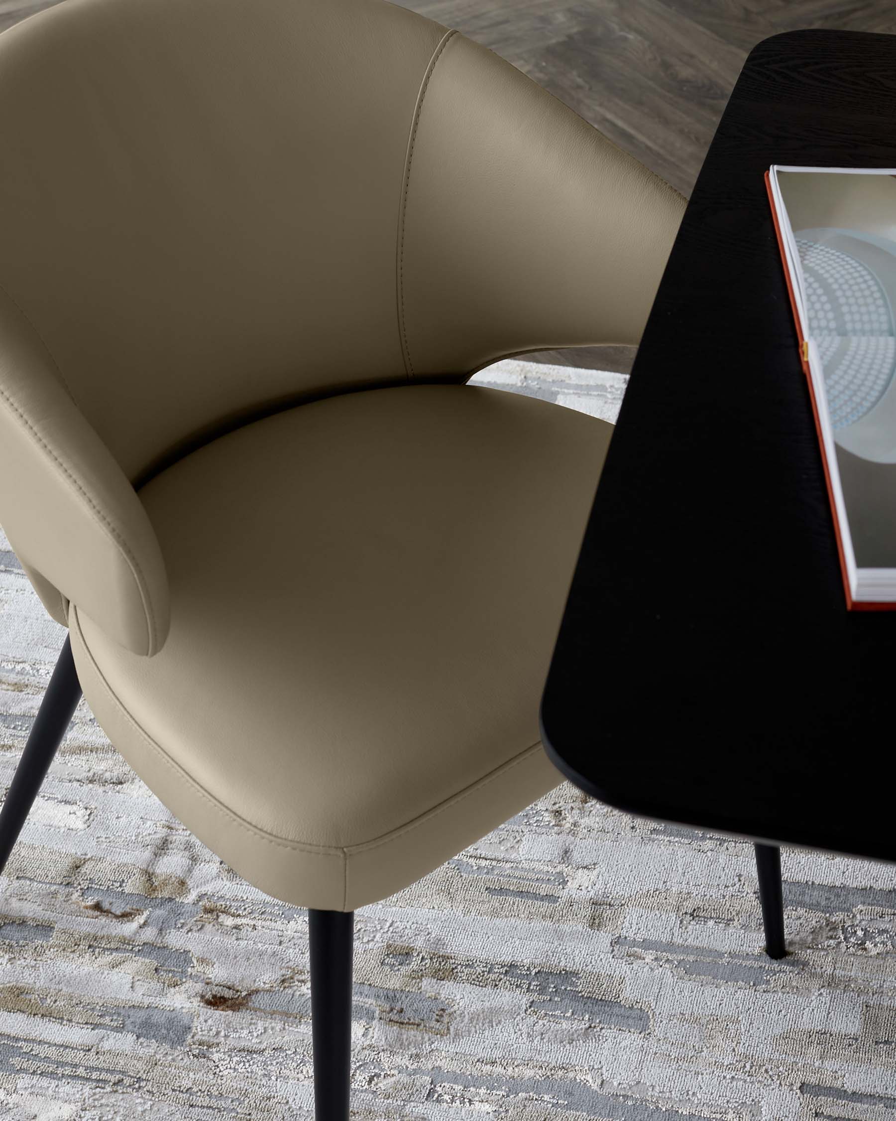Landon natural leather dining chair - Image 4