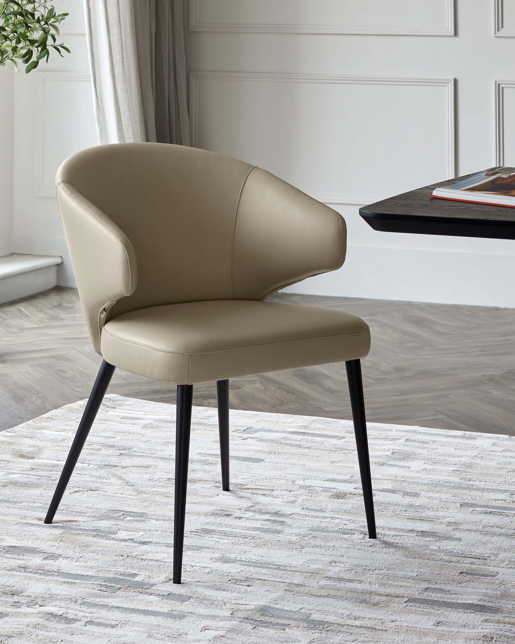 Landon natural leather dining chair - Image 5