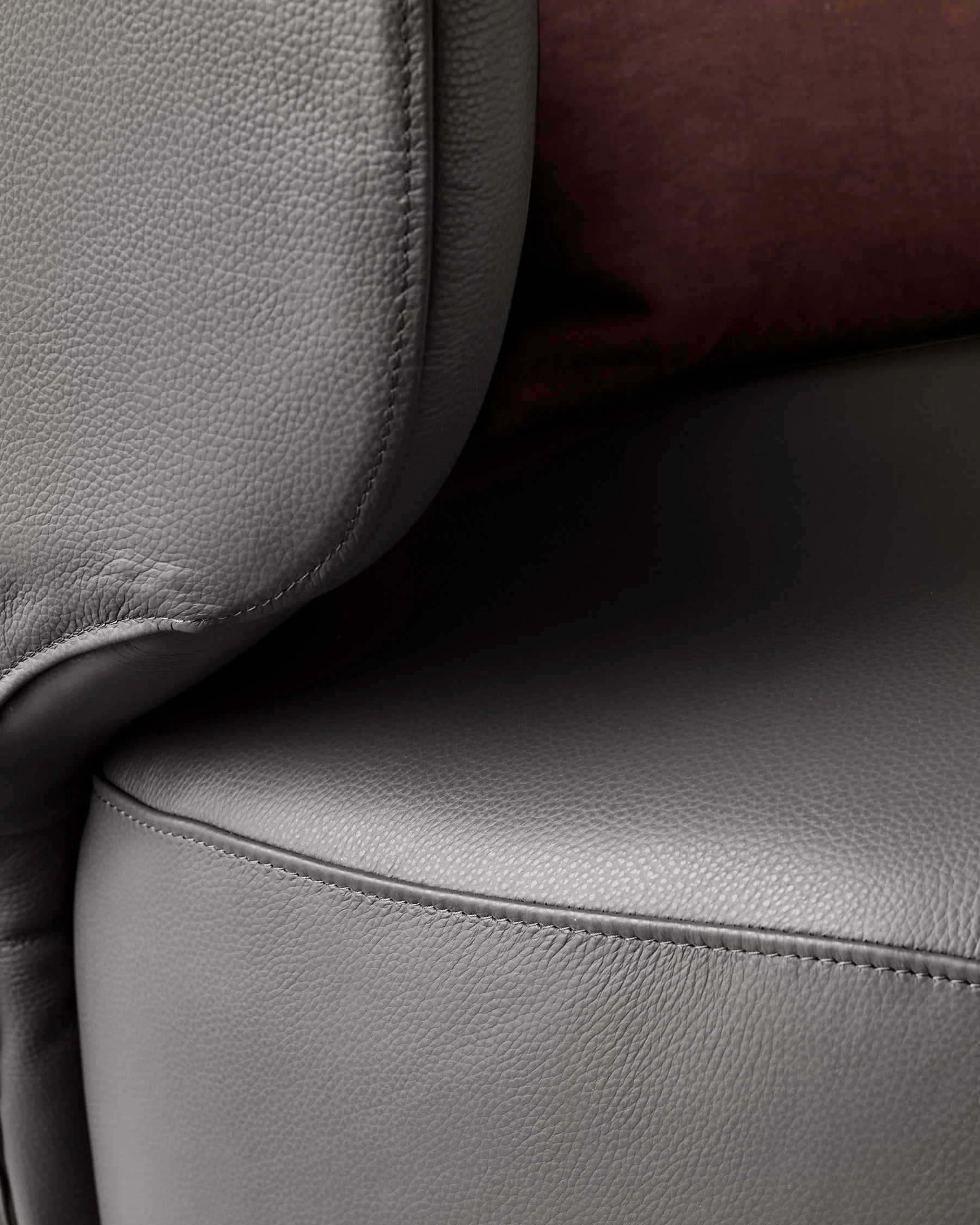 Landon dark grey leather swivel accent chair - Image 5