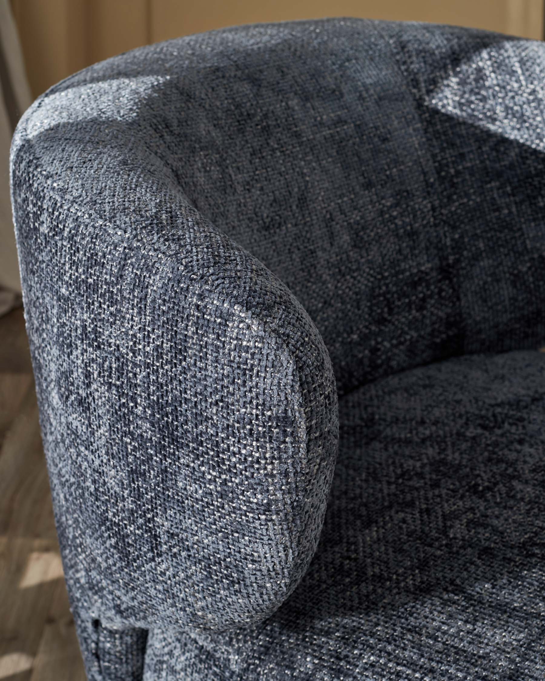 Landon dark blue fabric swivel accent chair - Image 6