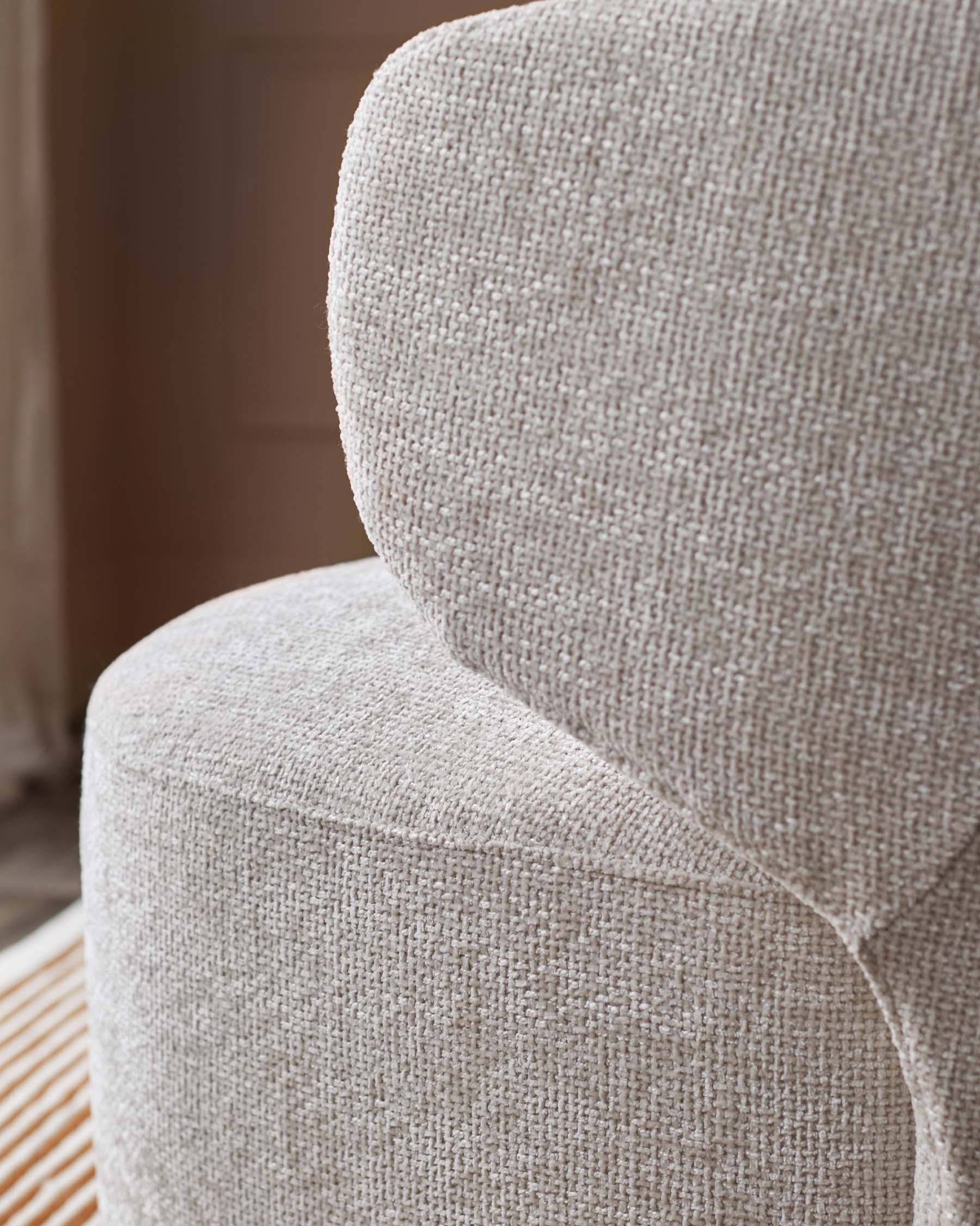 Landon natural fabric swivel accent chair - Image 4