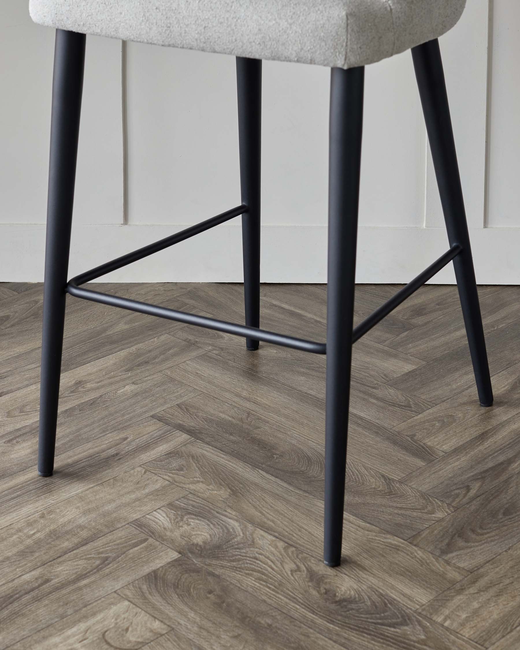 Lani Light Grey Boucle and Black Metal Bar Stool - Image 6