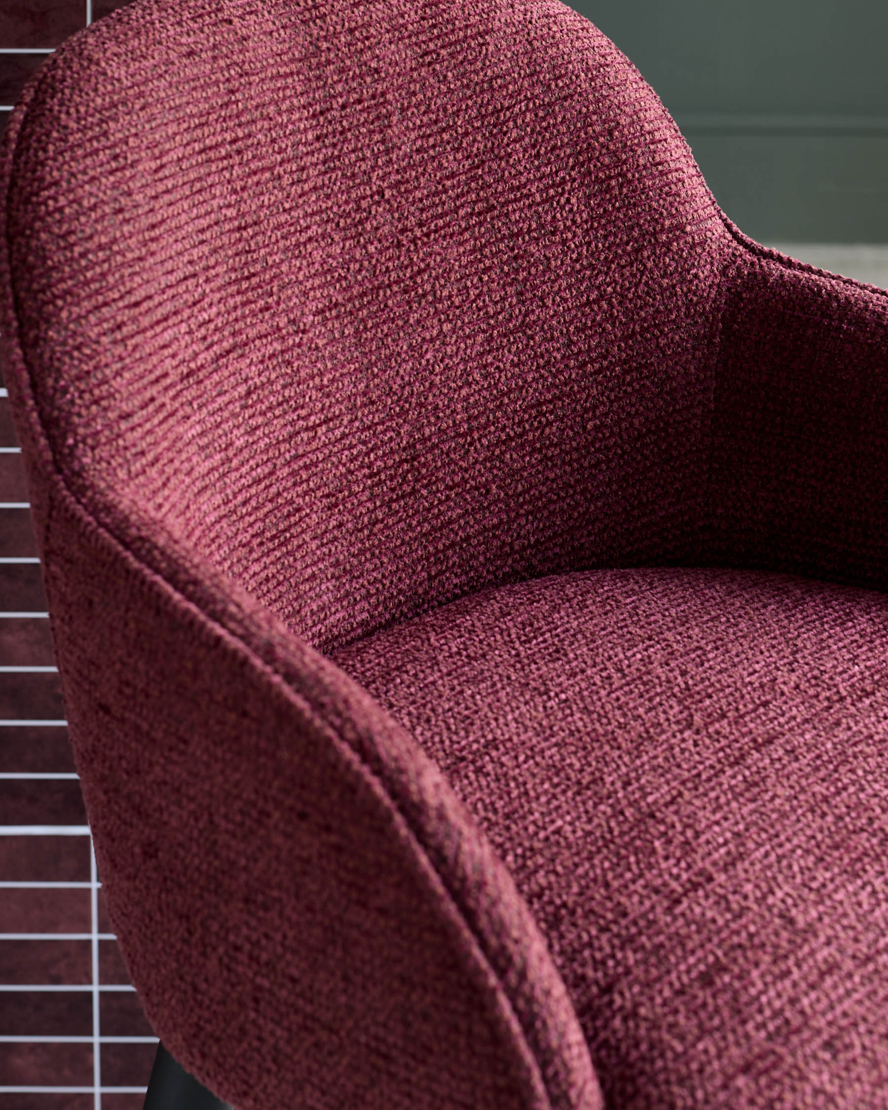 Lani berry red chunky fabric bar stool - Image 6
