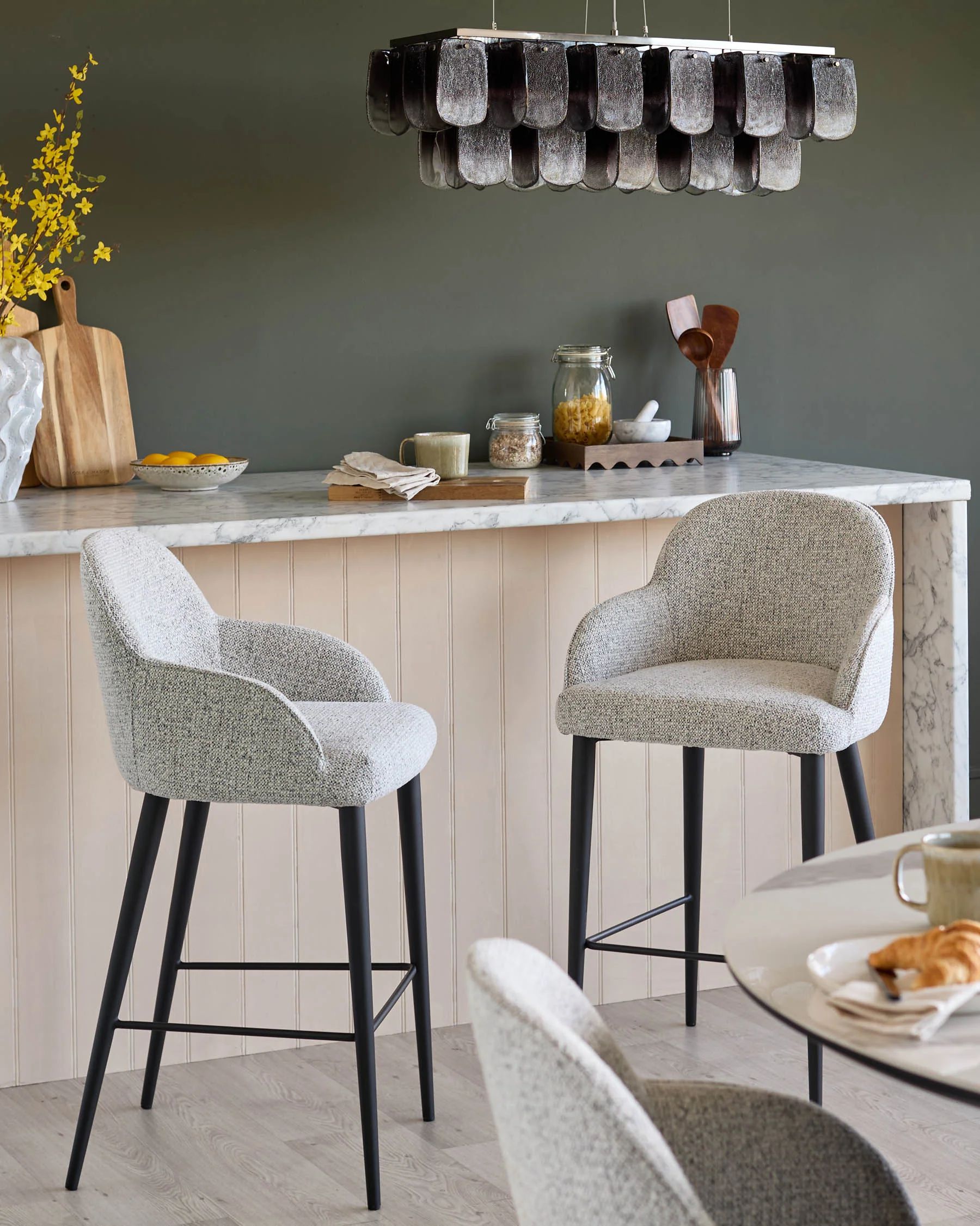 Lani grey fabric bar stool - Image 2