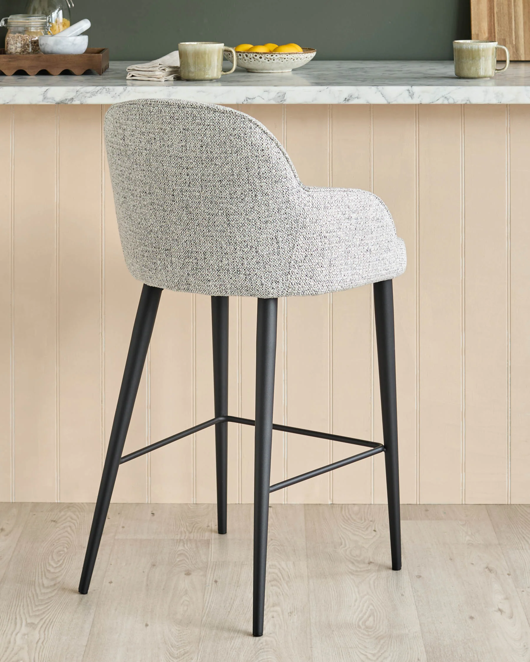 Lani grey fabric bar stool - Image 3