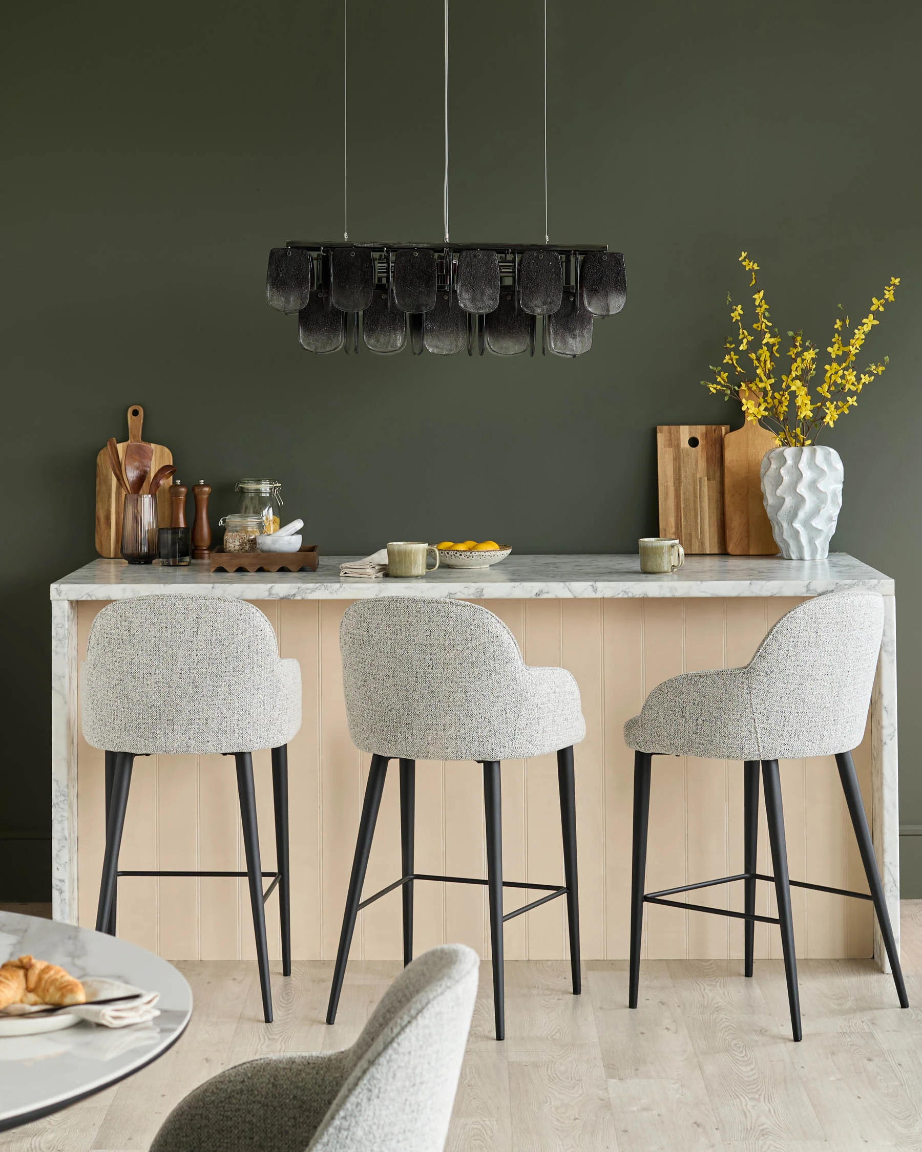 Lani grey fabric bar stool - Image 4
