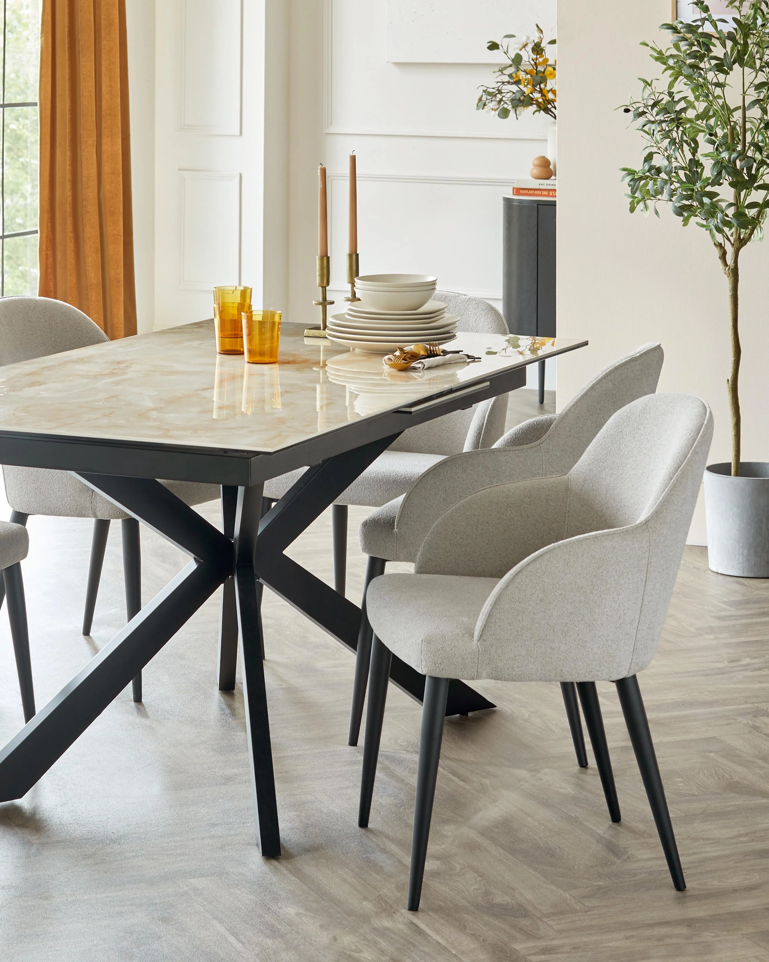 Lani Light Grey Boucle Dining Chair - Image 4