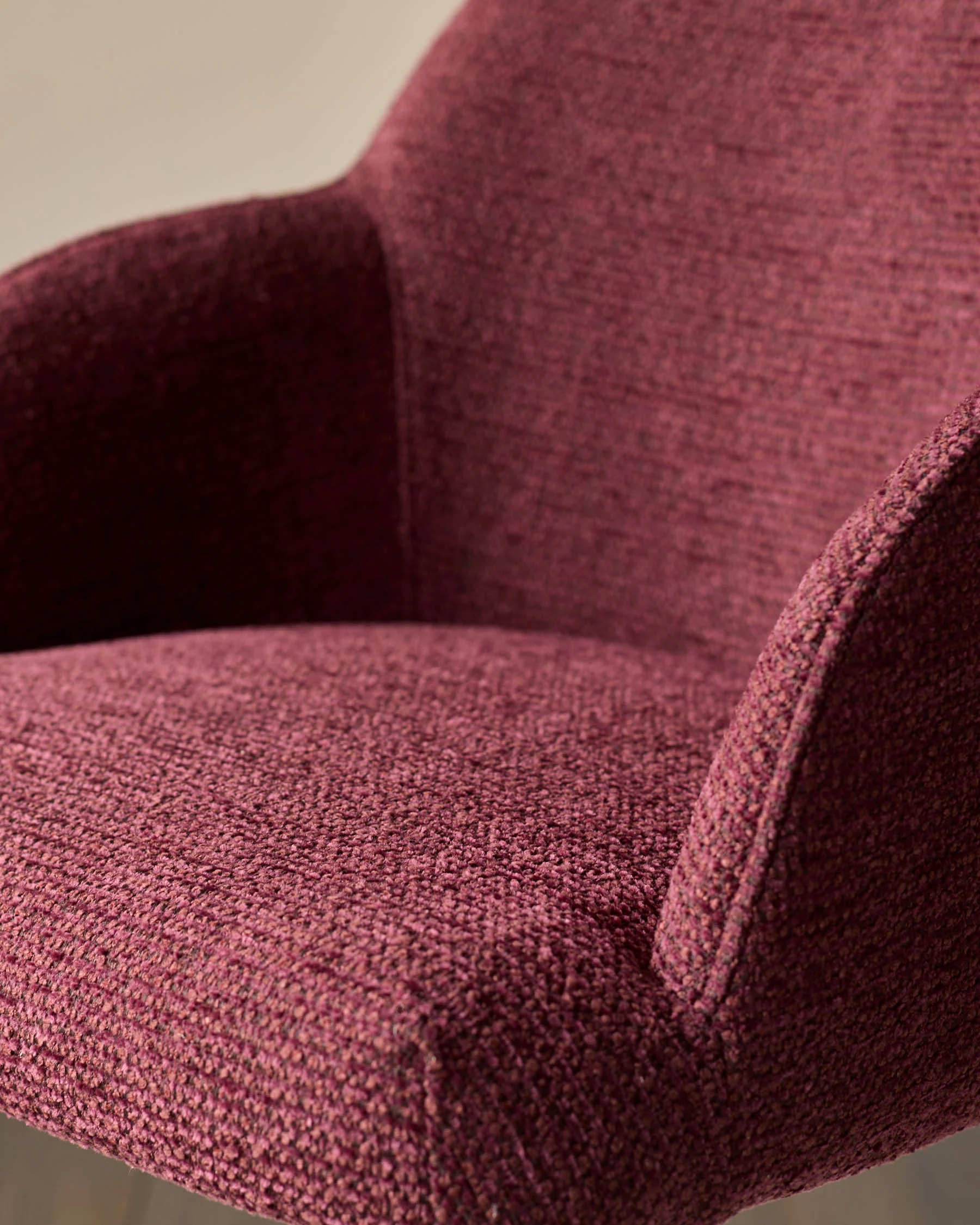 Lani berry red chunky fabric dining chair - Image 4