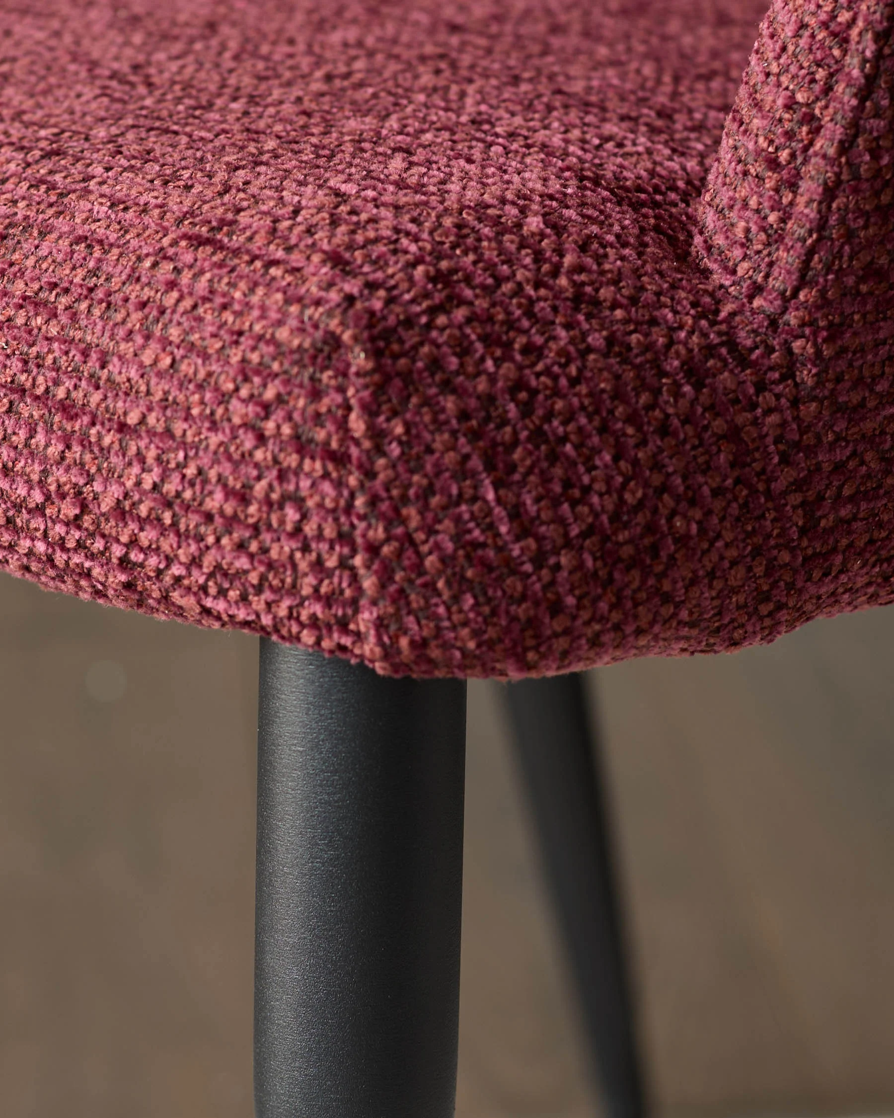 Lani berry red chunky fabric dining chair - Image 6