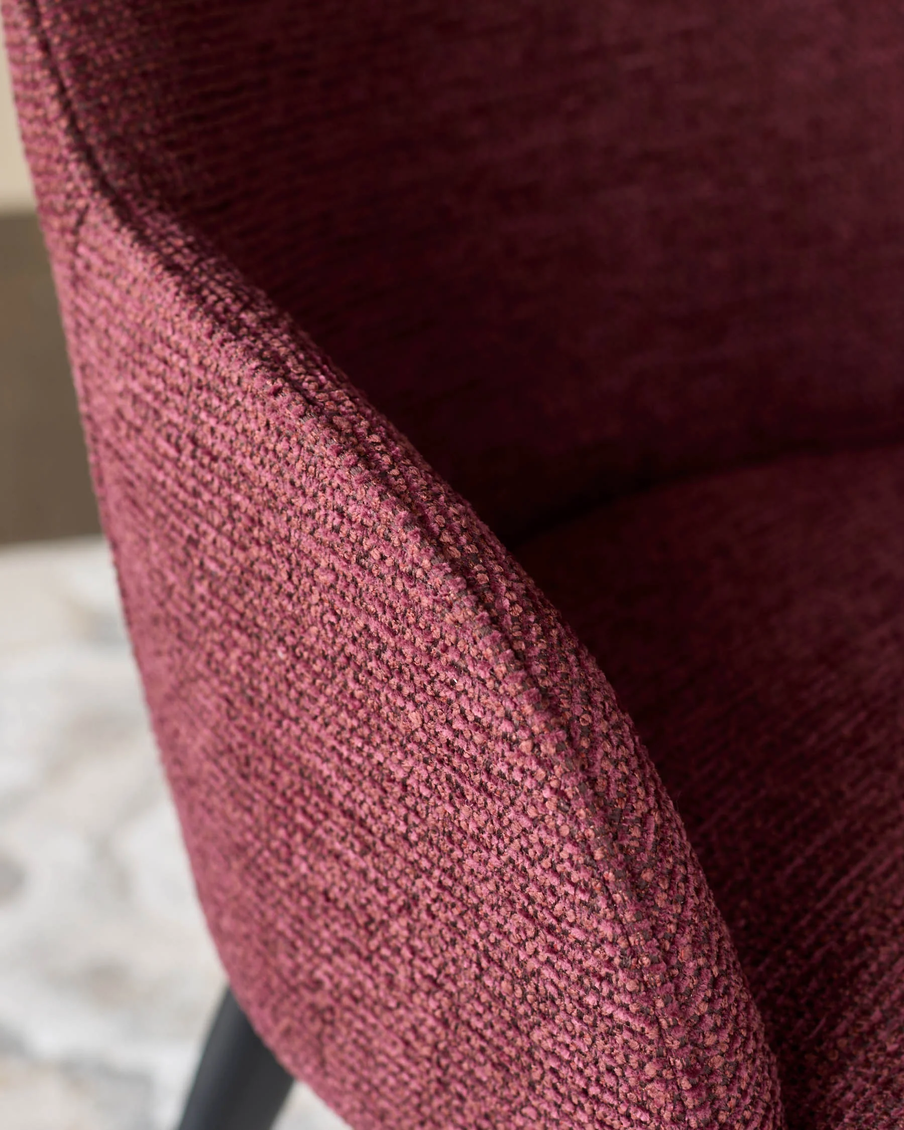 Lani berry red chunky fabric dining chair - Image 7