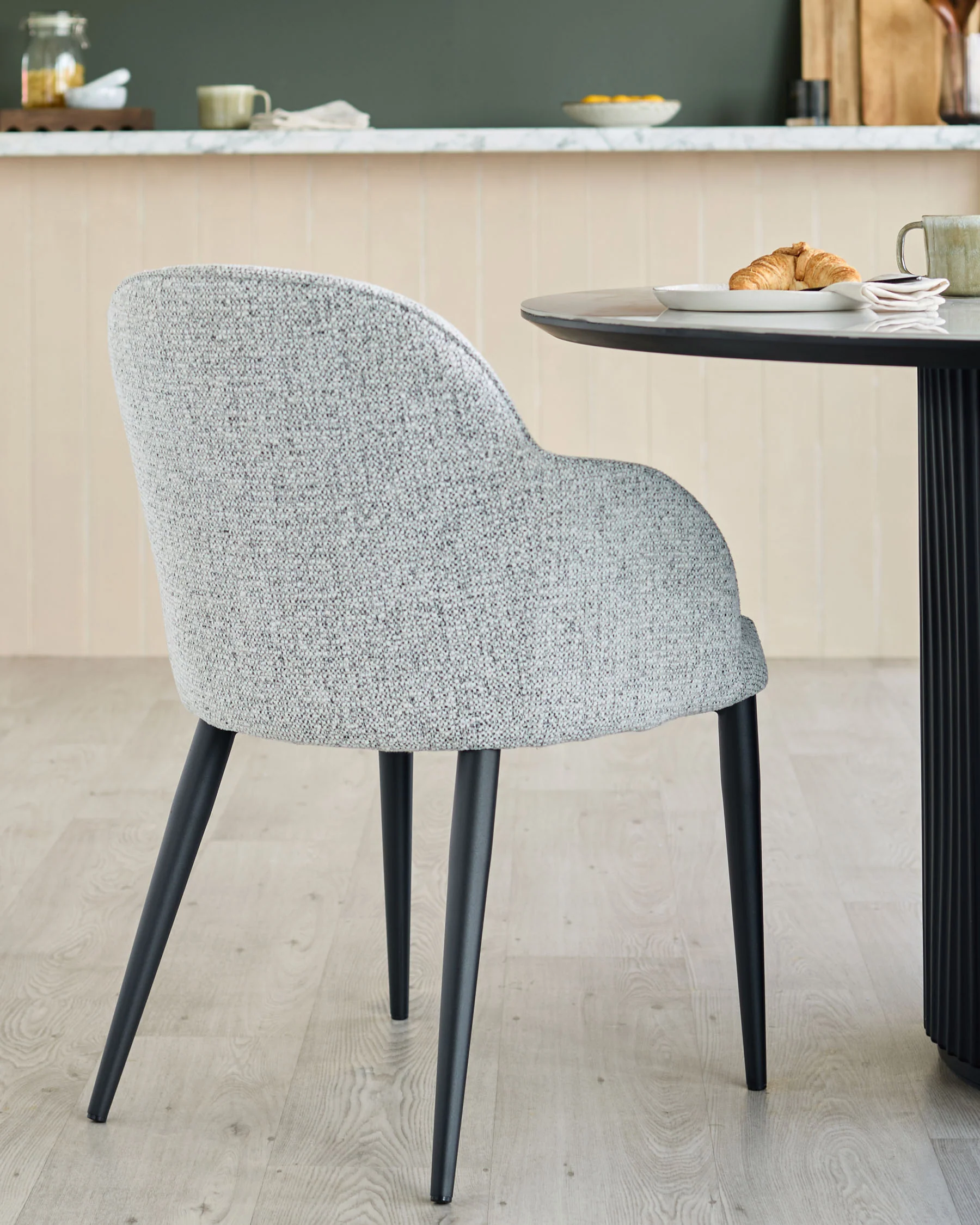 Lani grey fabric dining chair - Image 3