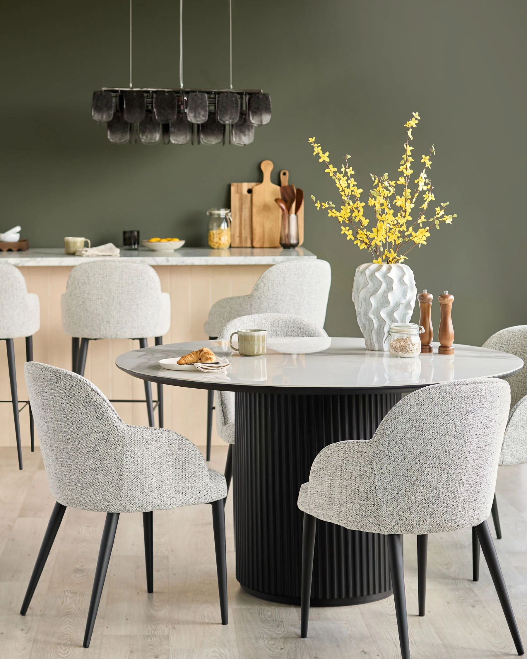 Lani grey fabric dining chair - Image 4
