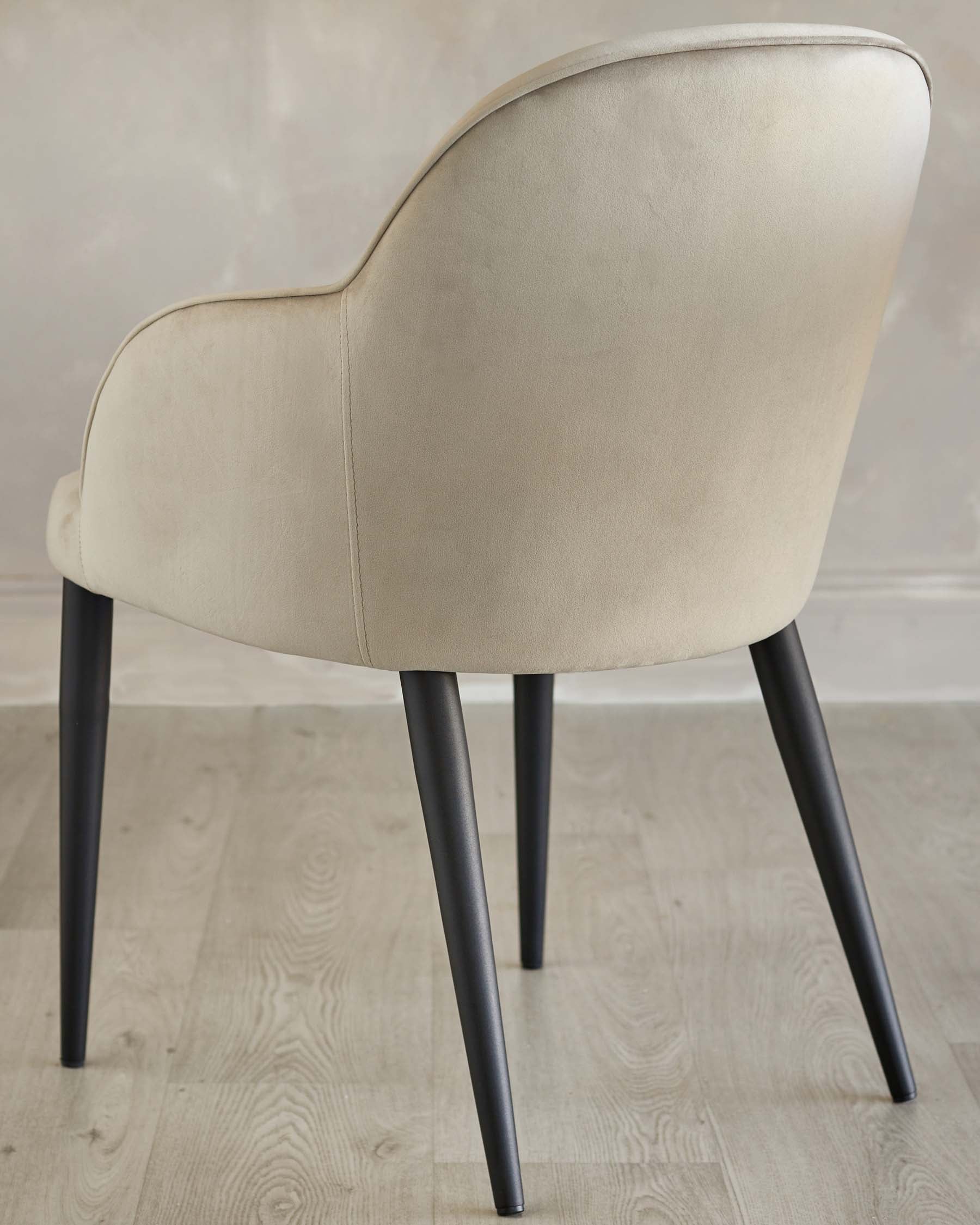Lani Champagne Velvet Black Metal Dining Chair - Image 3