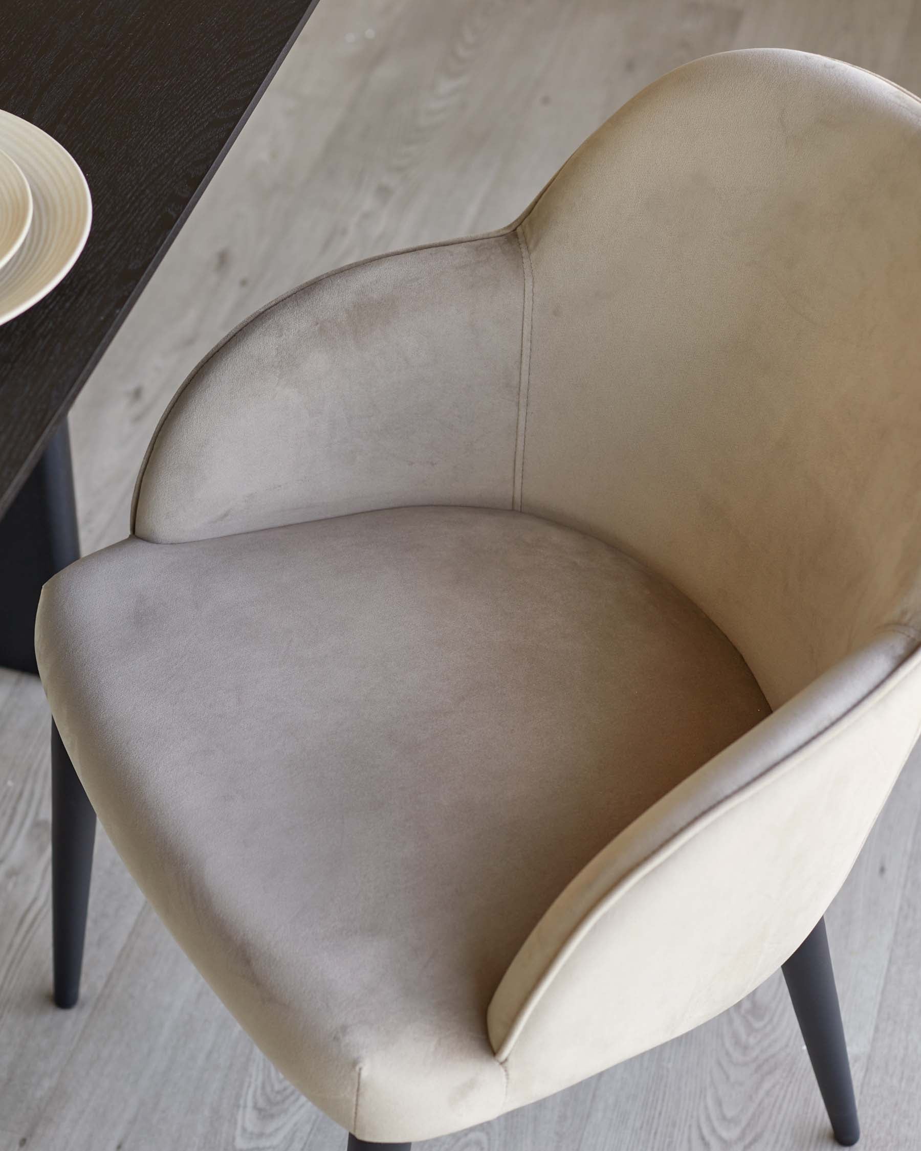 Lani Champagne Velvet Black Metal Dining Chair - Image 4