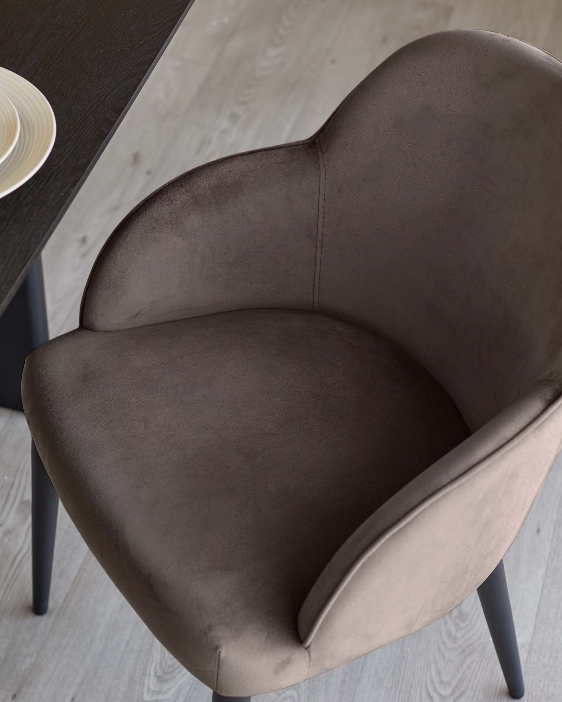 Lani mocha velvet dining chair - Image 3