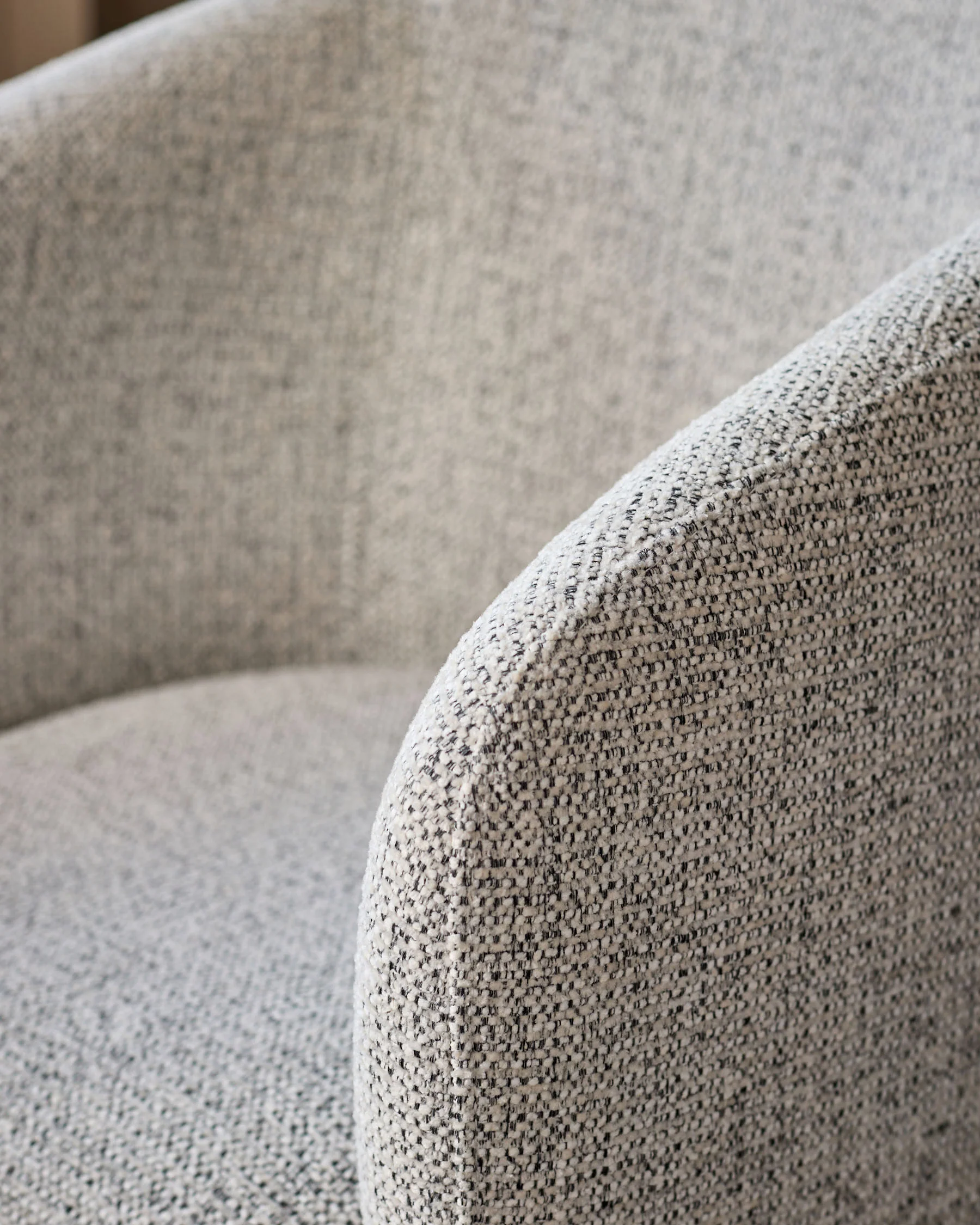 Leighton grey fabric black steel cantilever dining chair - Image 6