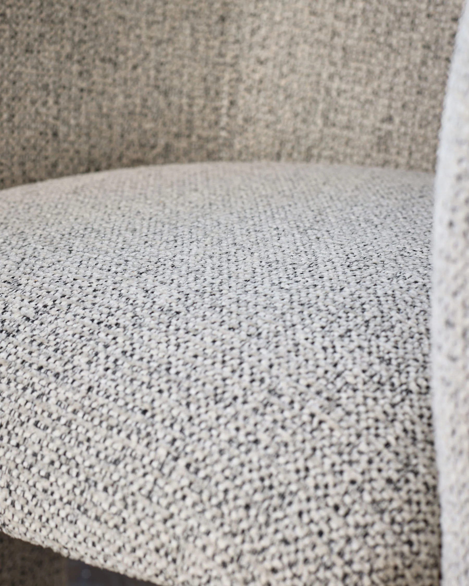 Leighton grey fabric black steel cantilever dining chair - Image 7