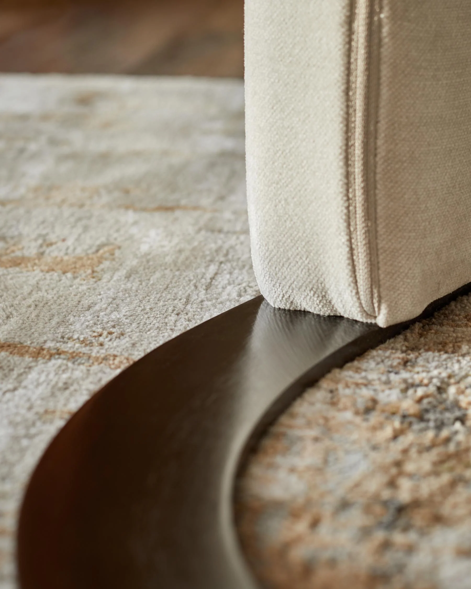 Leighton natural grey chenille dining chair - Image 3
