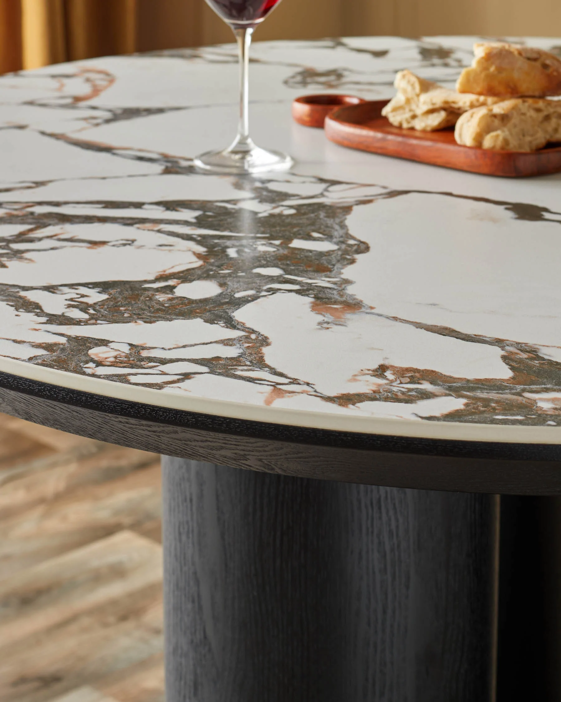 Lena white calacatta ceramic 4 seater dining table - Image 6
