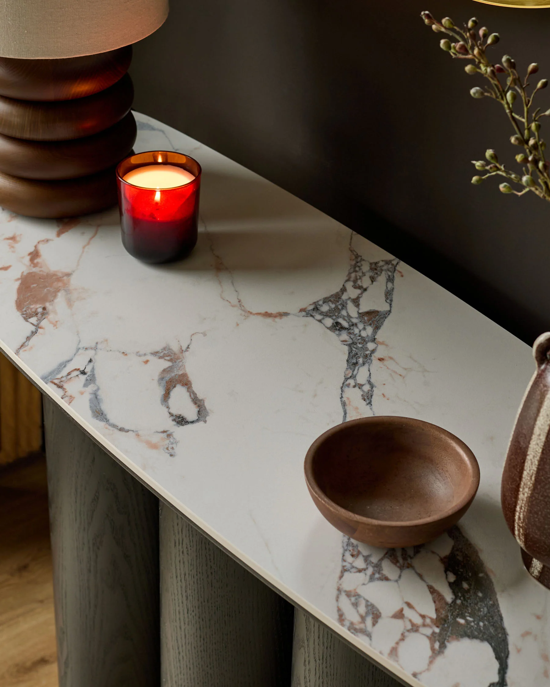 Lena white calacatta console table - Image 3