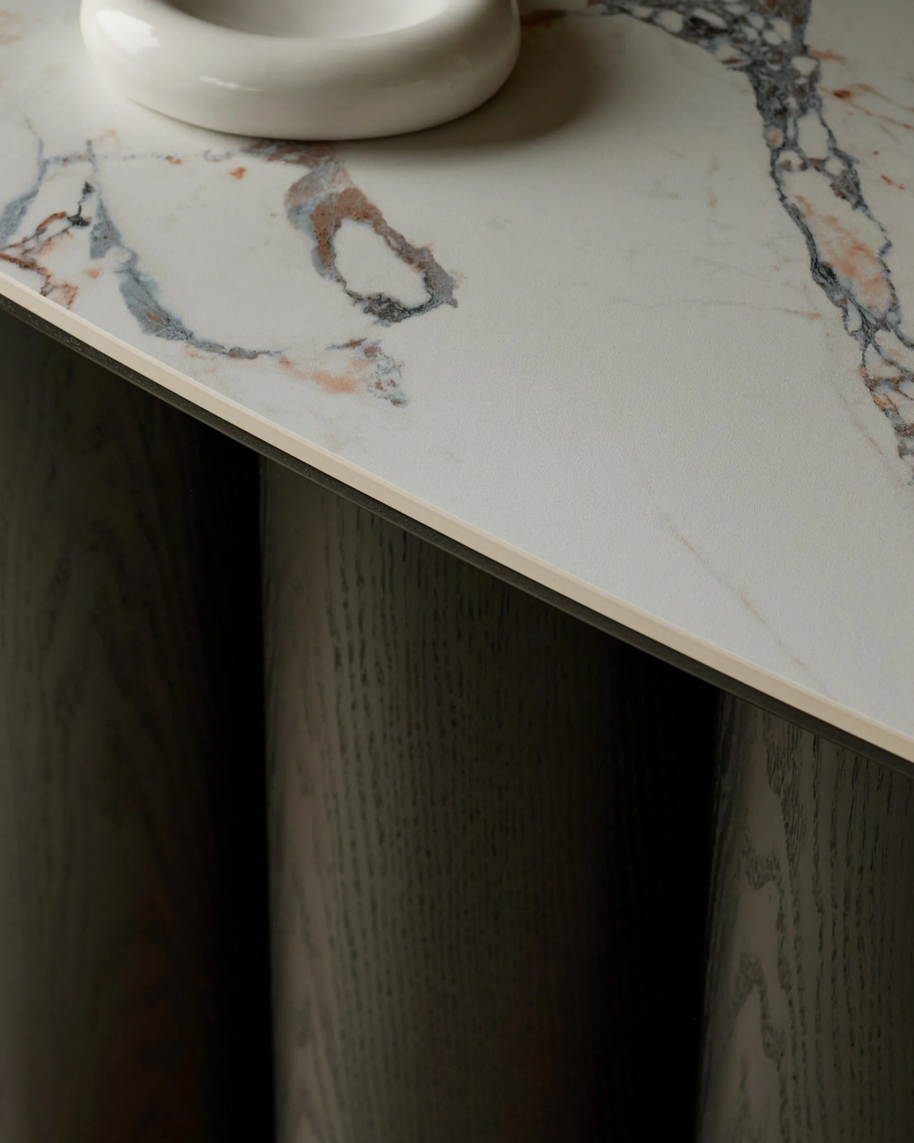 Lena white calacatta console table - Image 4