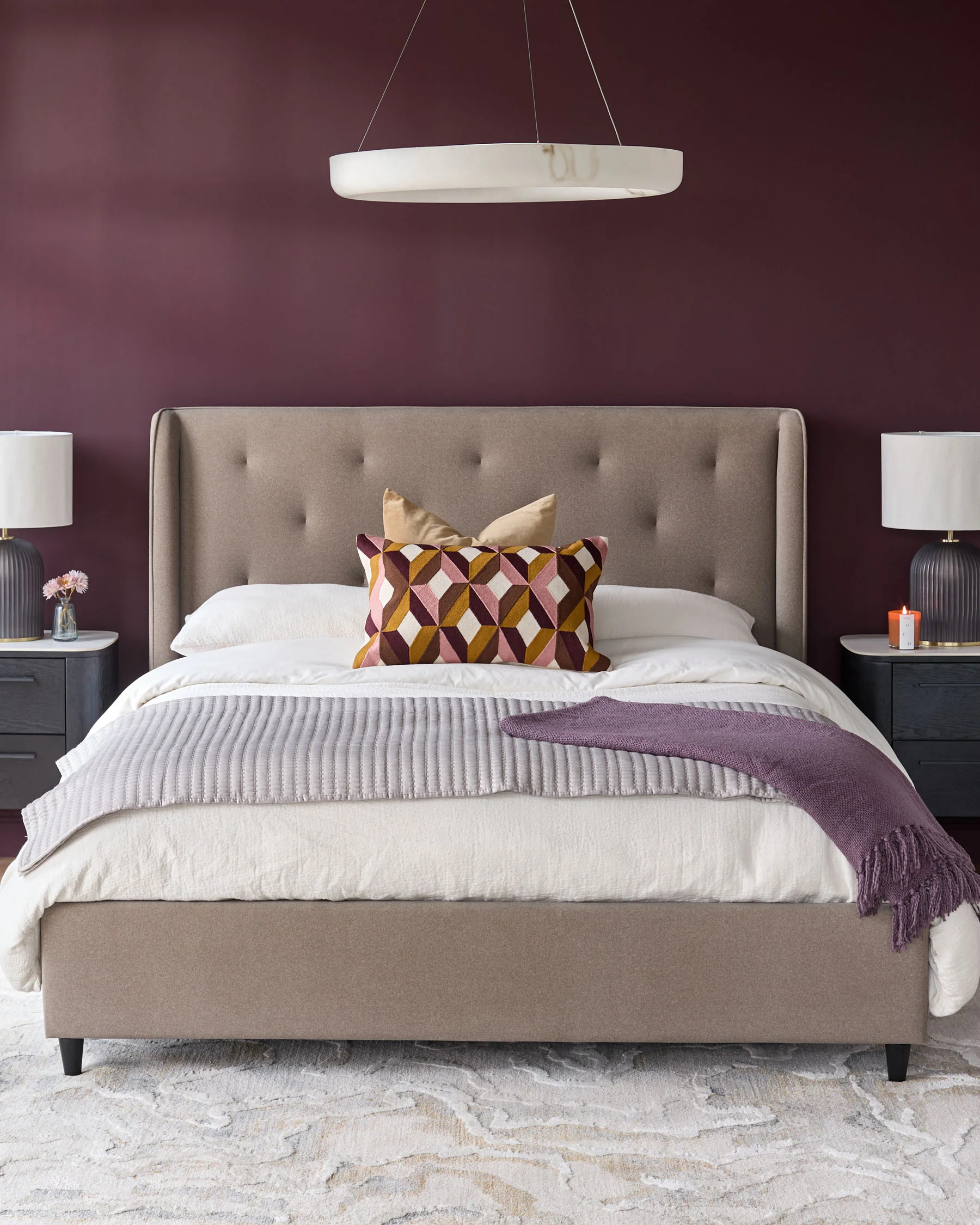 Lenora mocha fabric super king ottoman storage bed