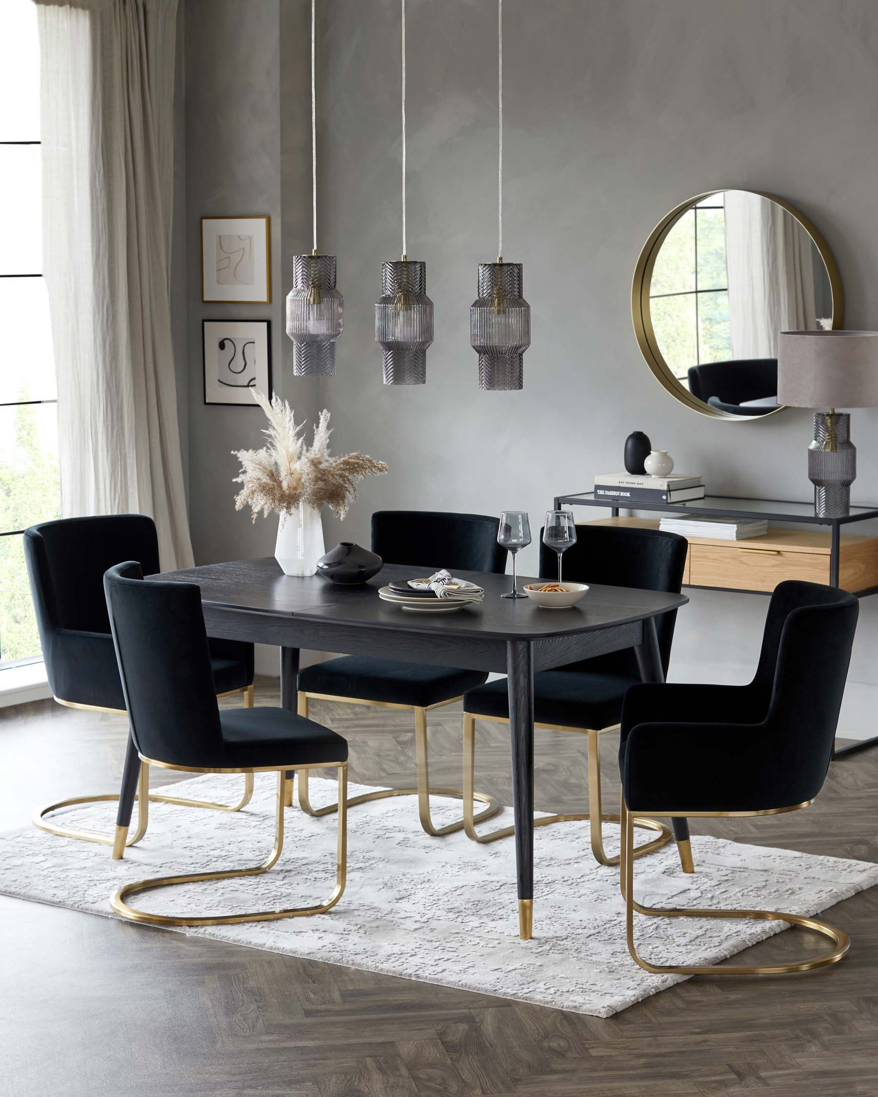 Leo Grey Glass 3 Light Brushed Brass Bar Pendant - Image 3