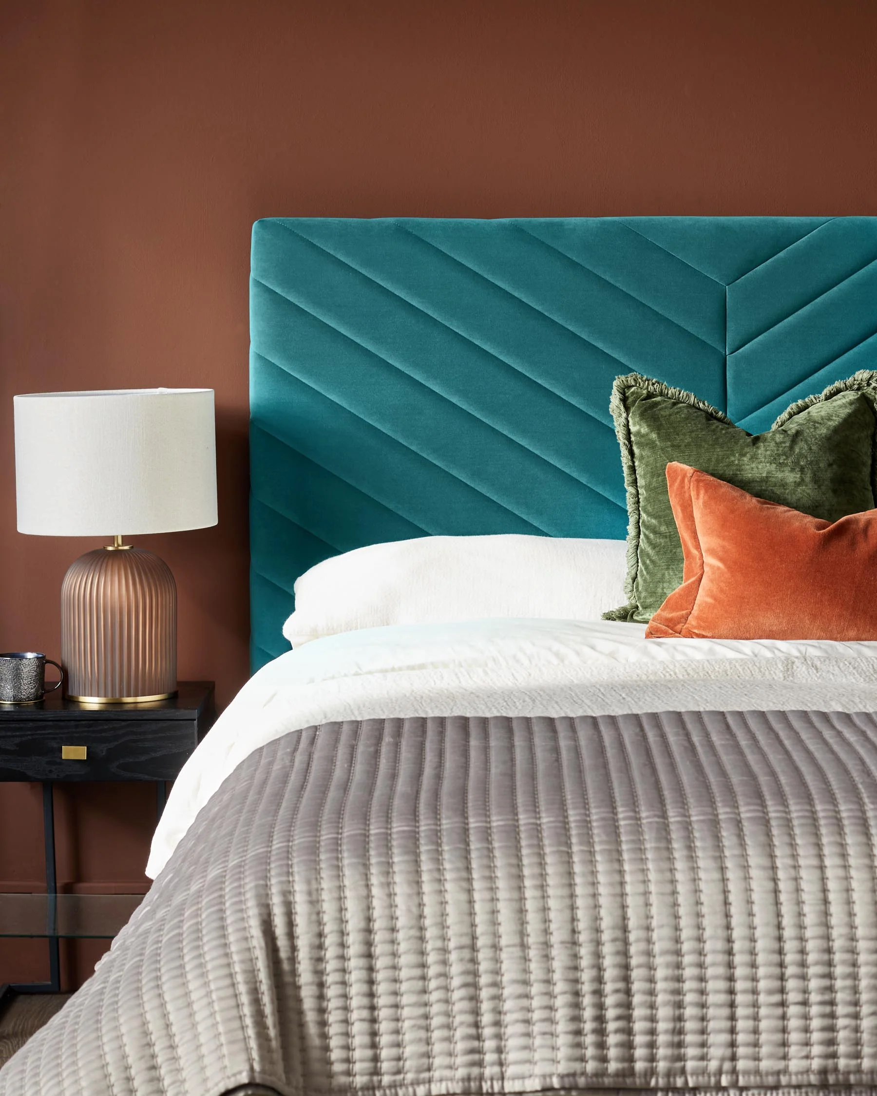 Leo Light Teal Velvet King Size Ottoman Storage Bed - Image 4