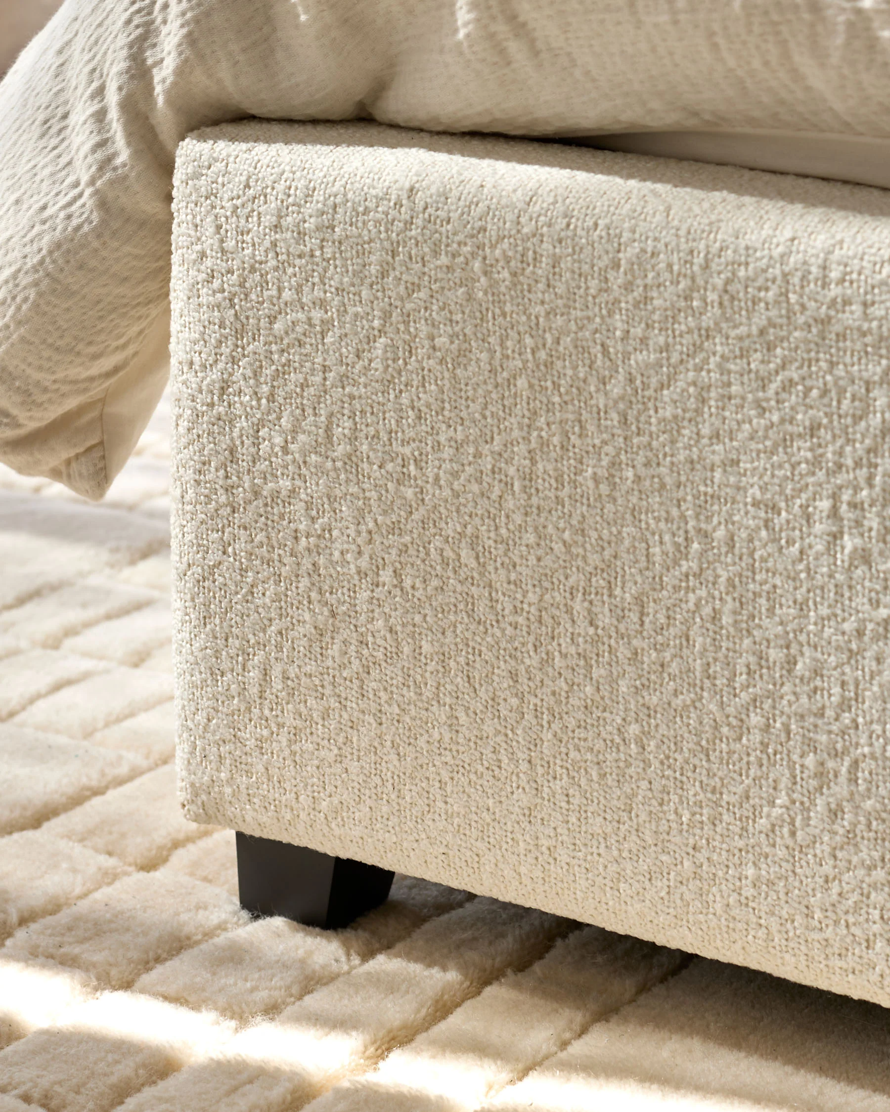 Leona ivory boucle double ottoman storage bed - Image 7