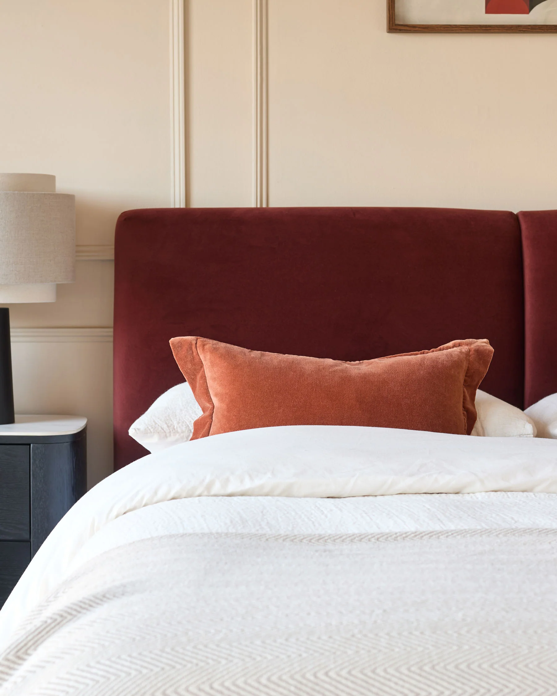 Leona toffee red velvet double ottoman storage bed - Image 8